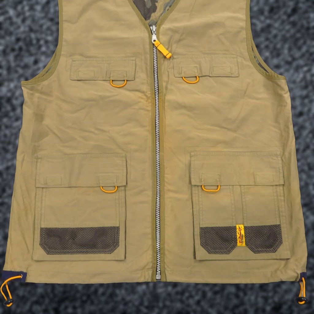 Vintage PACO VTG Vest XL Men Khaki Y2K Grunge Utility Safari Streetwear 2000s Camo Lined Vest Size US XL / EU 56 / 4 - 1 Thumbnail