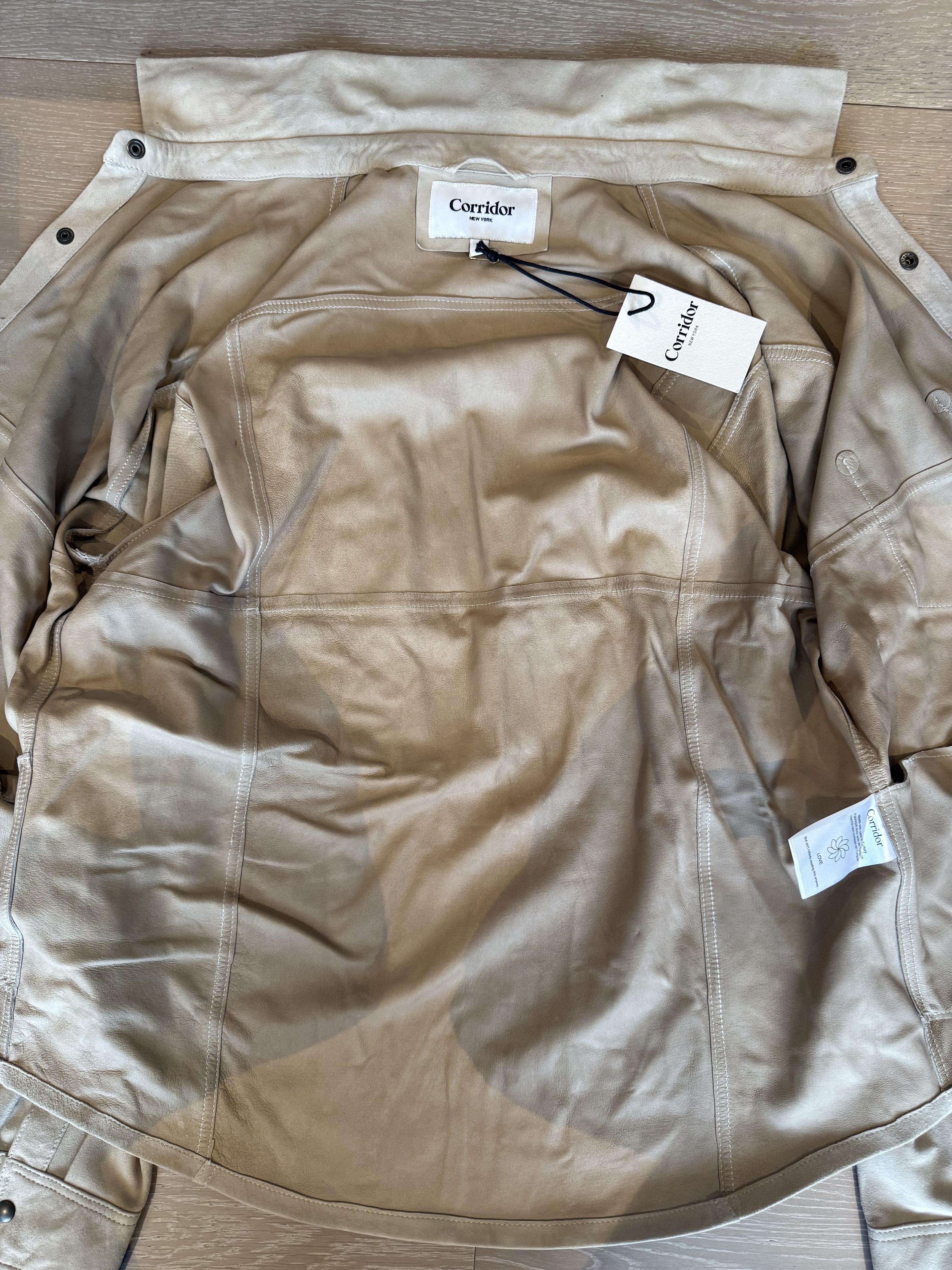 Corridor 💚 Corridor NYC Goat Suede Snap Shirt Natural Medium NEW Size US M / EU 48-50 / 2 - 9 Thumbnail