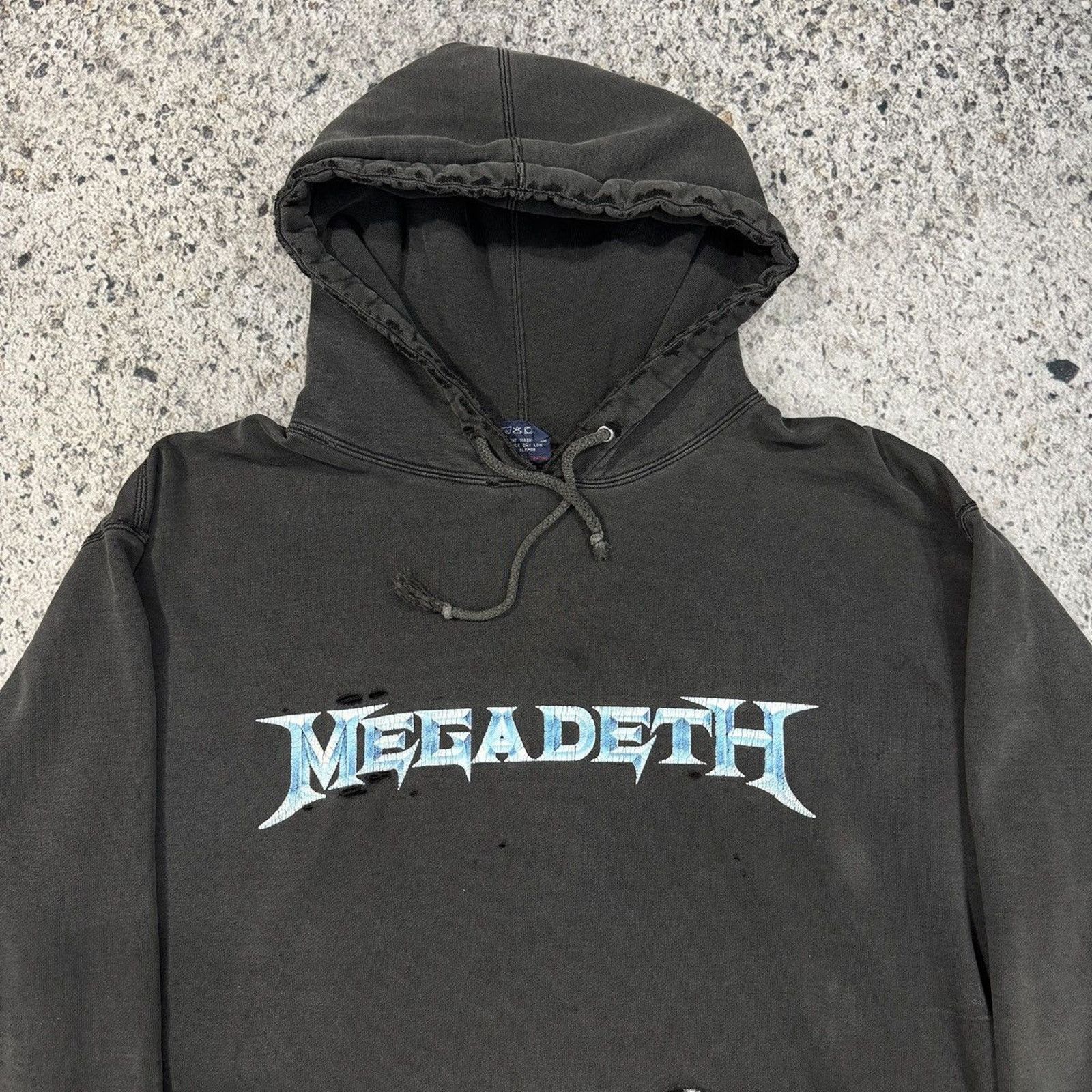 Vintage Megadeth Faded Thrashed Distressed Metal Hoodie ERD Grunge Size US L / EU 52-54 / 3 - 10 Thumbnail