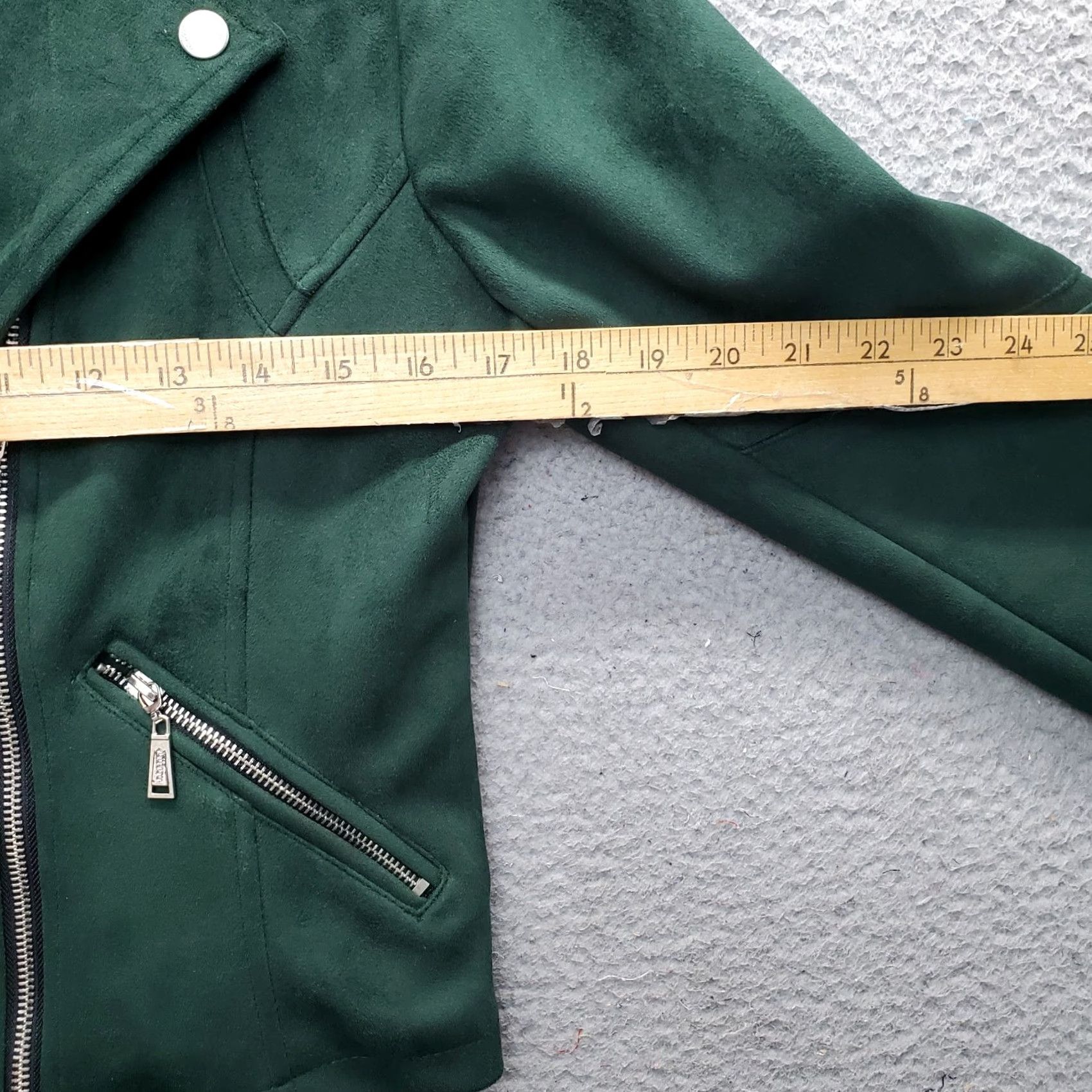 Vintage Joujou Womens Size M Green Vegan Leather Jacket Long Sleeve Full Zip Size M / US 6-8 / IT 42-44 - 4 Thumbnail