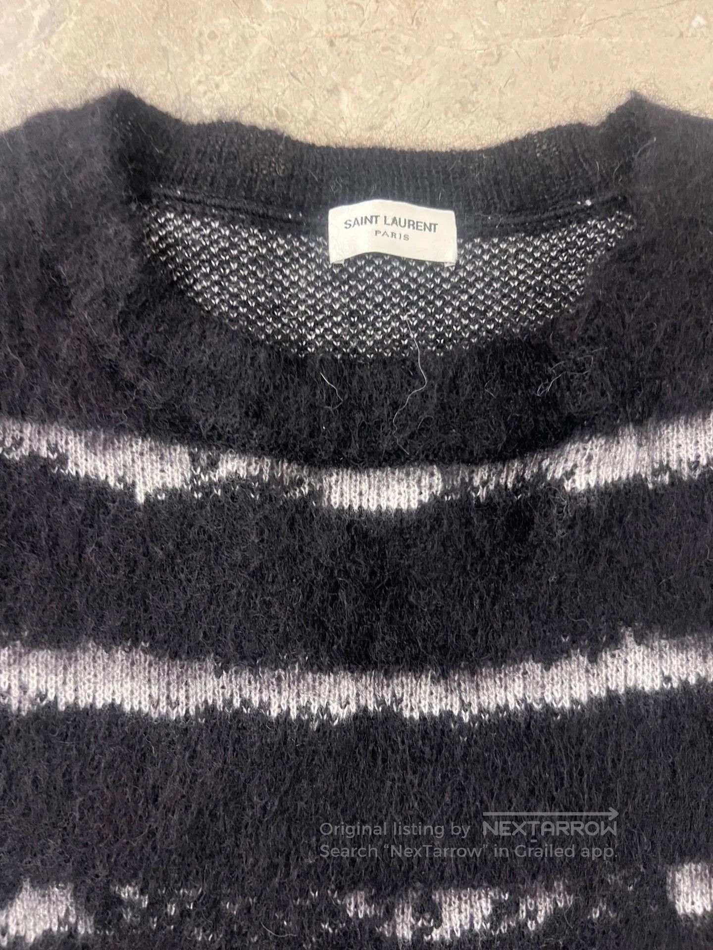 Saint Laurent Paris Saint Laurent Striped Mohair Sweater. Size US M / EU 48-50 / 2 - 3 Thumbnail