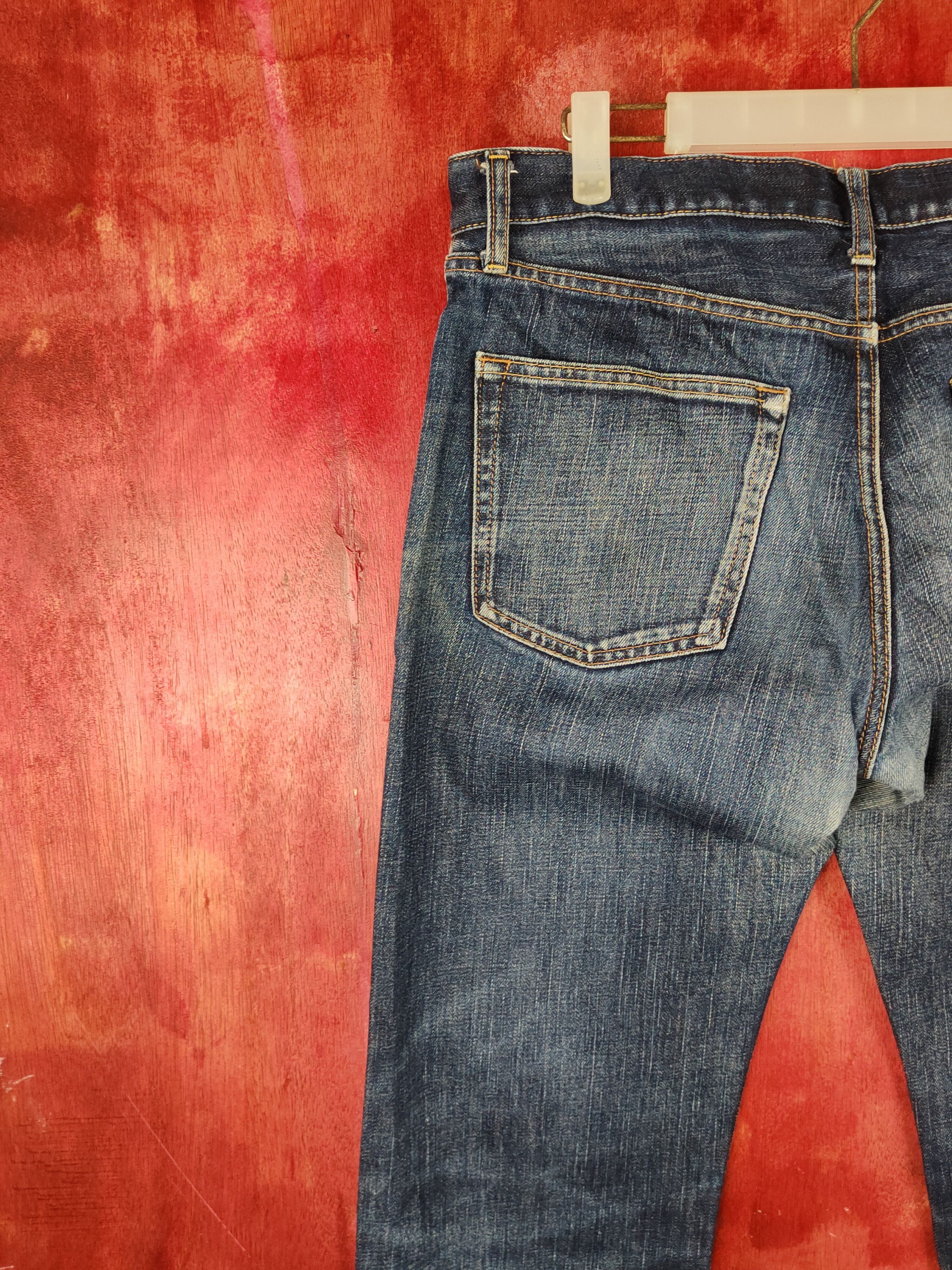Japanese Brand Uniqlo Dark Blue Distressed Ripped Jeans #S1678 Size US 32 / EU 48 - 10 Thumbnail