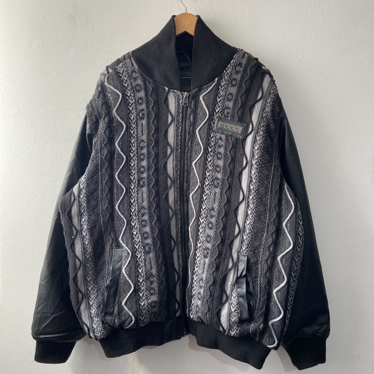 Coogi × Vintage Vintage Coogi Sweater Leather Jacket Size US XXL / EU 58 / 5 - 2 Thumbnail
