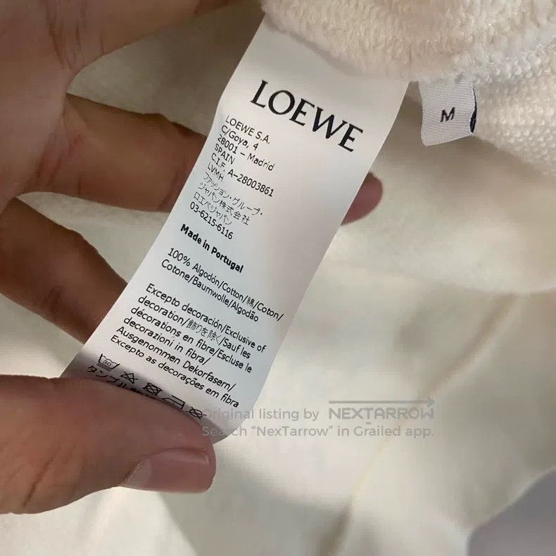 Loewe Loewe White logo embroidered round neck long sleeve sweats Size M / US 6-8 / IT 42-44 - 5 Thumbnail