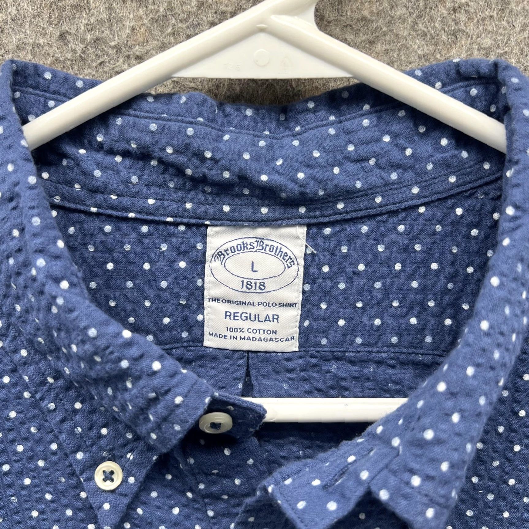 Brooks Brothers Brooks Brothers Shirt Mens Large Blue Polka Dot Short Sleeve Button Front Casual Size US L / EU 52-54 / 3 - 2 Thumbnail