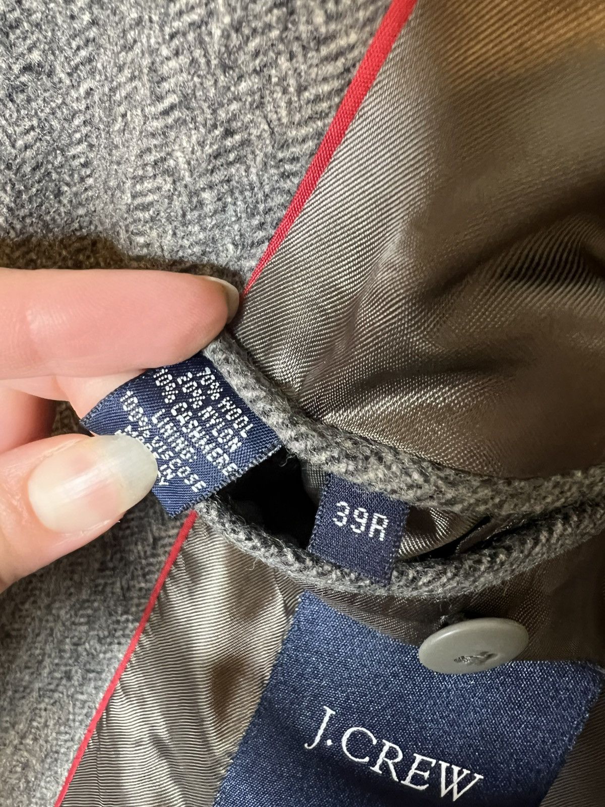 J.Crew J Crew Herringbone Patch Pocket Wool Jacket 39R Size 38R - 7 Thumbnail