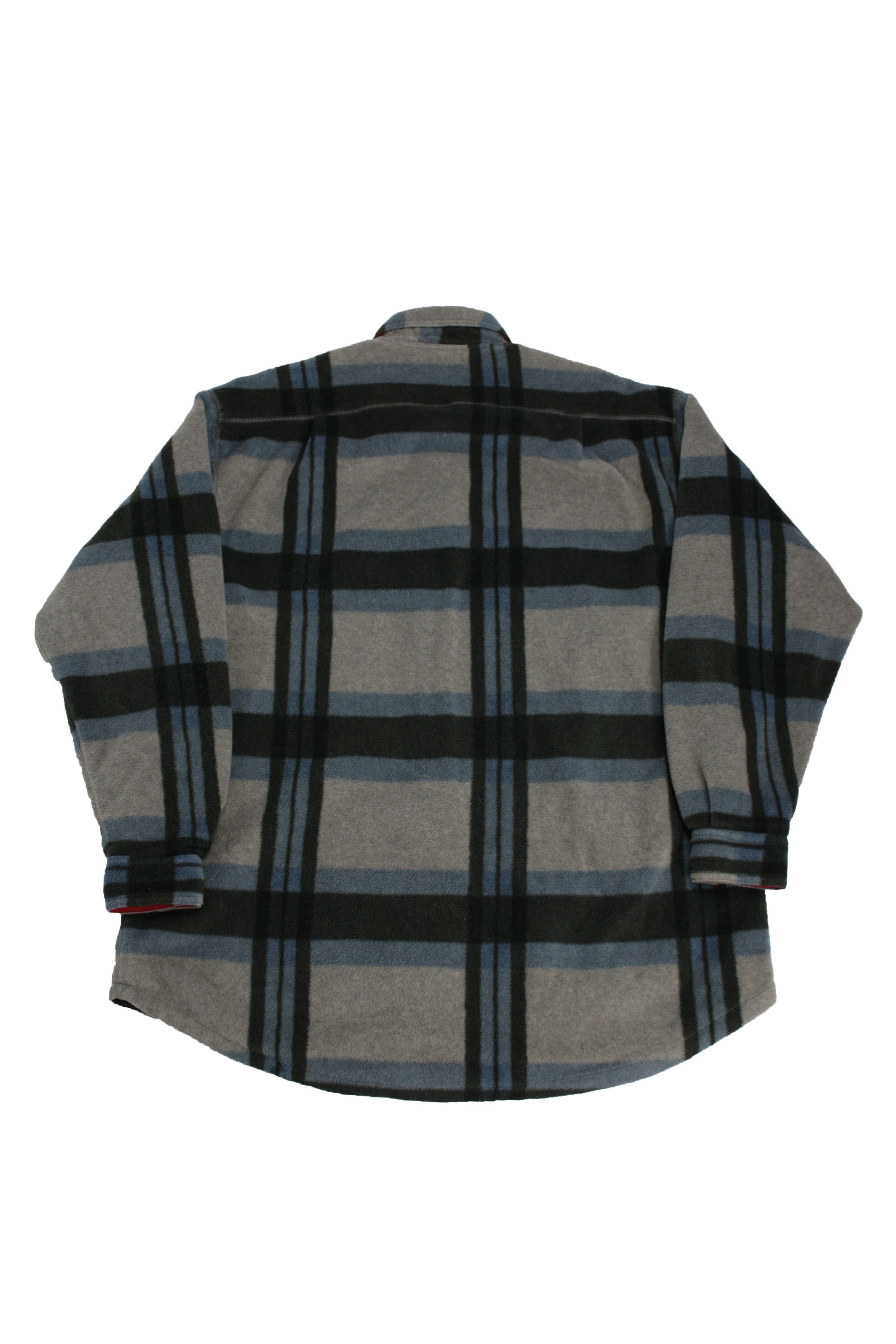 JET SET × Vintage JET SET Blue System 90s Vintage Fleece & Nylon Plaid Jacket Size US XL / EU 56 / 4 - 4 Thumbnail