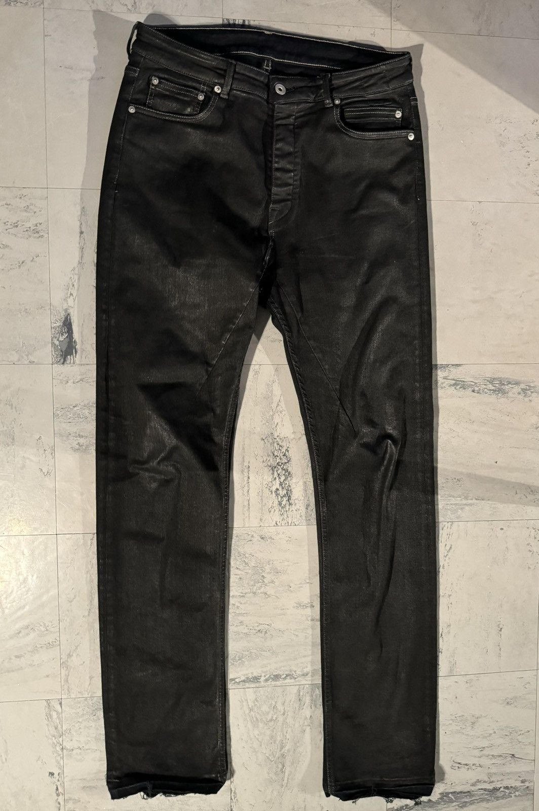 image of Rick Owens Drkshdw Rick Owens Ss20 Torrence Cut Waxed in Black, Men's (Size 30)