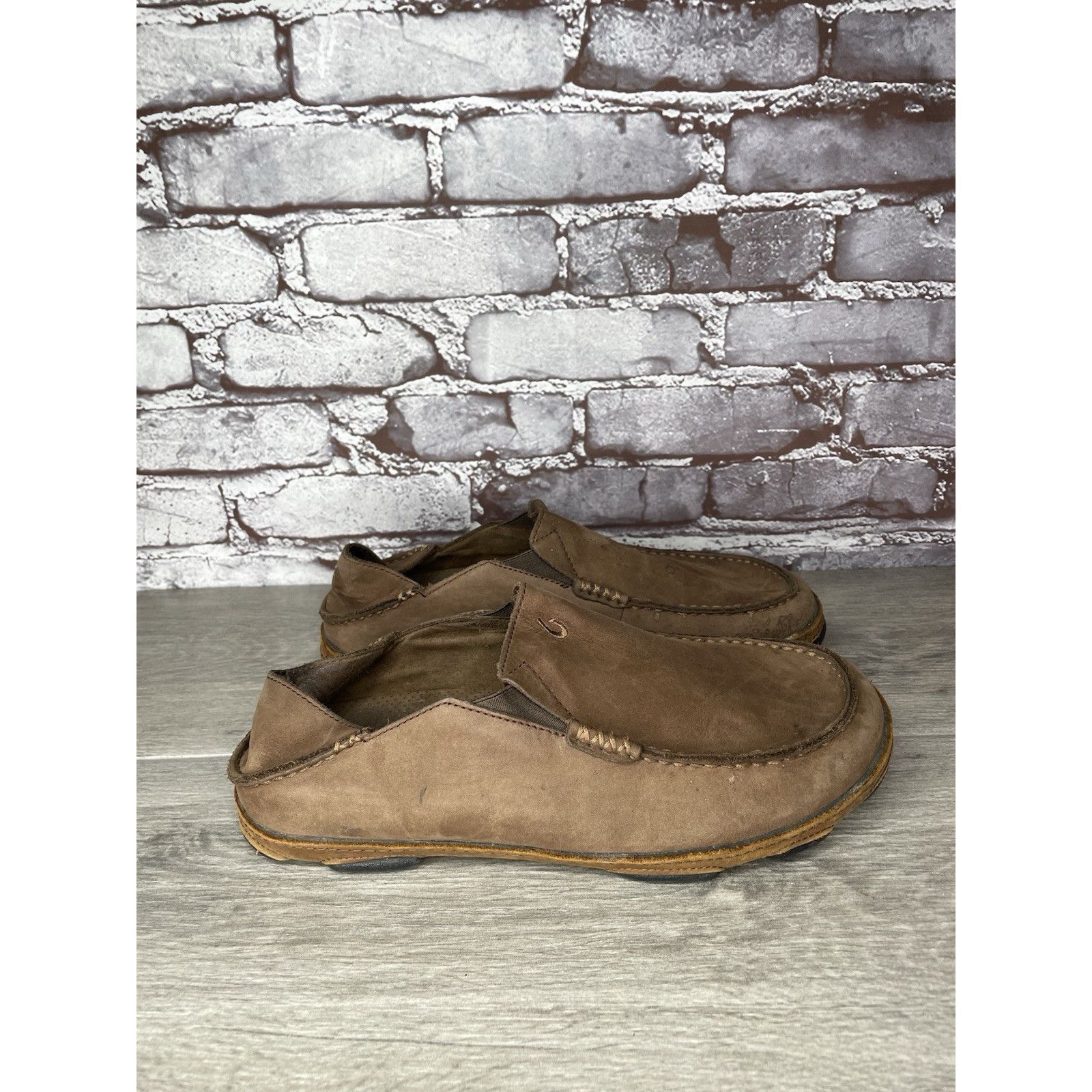 Olukai OluKai Moloa Brown Toffee Leather Slip On Loafers Casual Sho Size US 9 / EU 42 - 3 Thumbnail