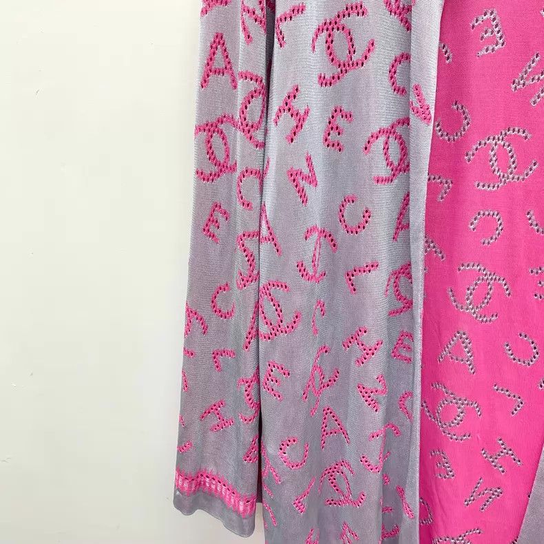 Chanel Chanel Color-blocked logo hollow full-print lapel long-sle Size XS / US 0-2 / IT 36-38 - 3 Thumbnail