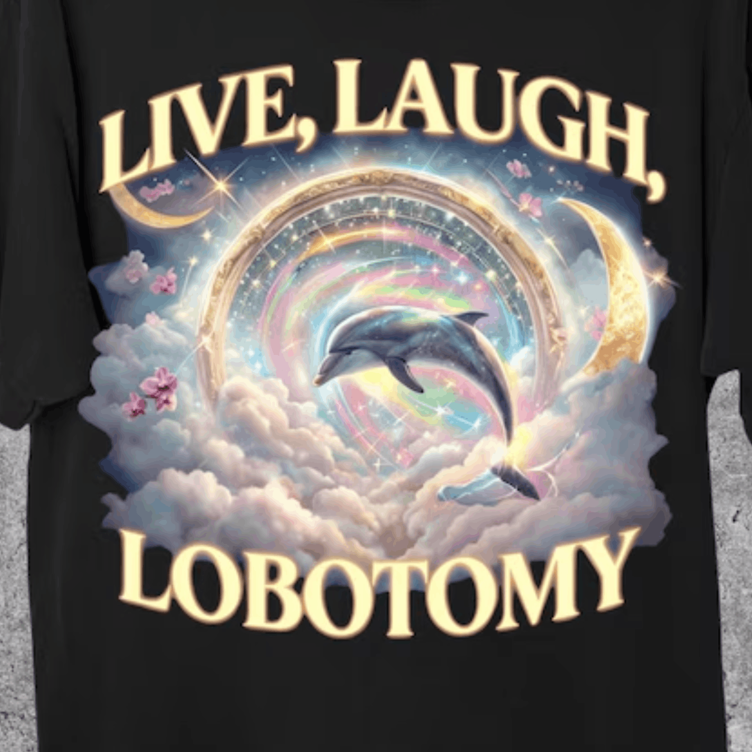 Designer × Japanese Brand Live Laugh Lobotomy Shirt, Dolphin Funny Shirt Size US M / EU 48-50 / 2 - 2 Thumbnail