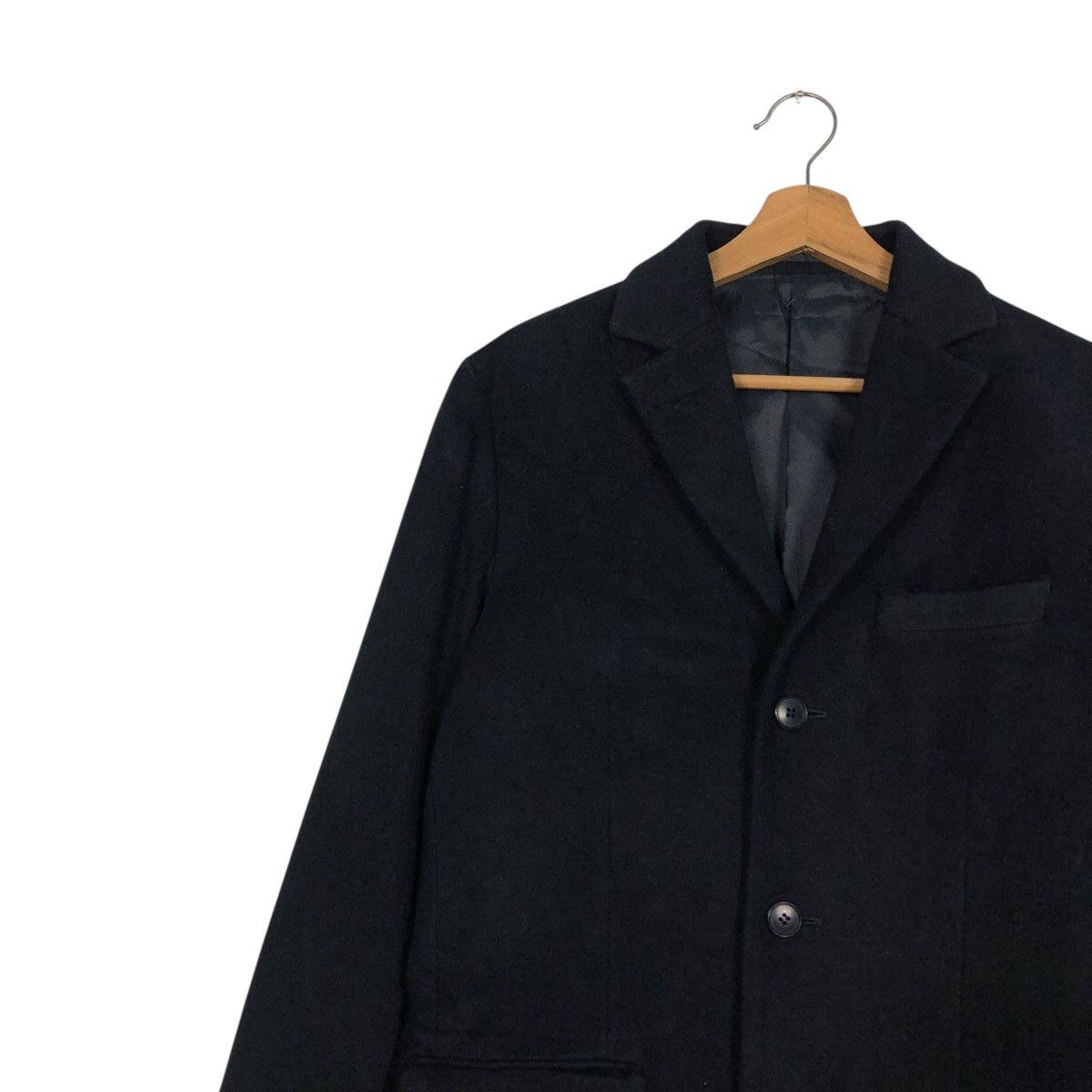 Issey Miyake 🔥RICH BLACK VINTAGE WOOL LONG JACKET SHIPS JET BLUE JAPAN Size US M / EU 48-50 / 2 - 9 Thumbnail
