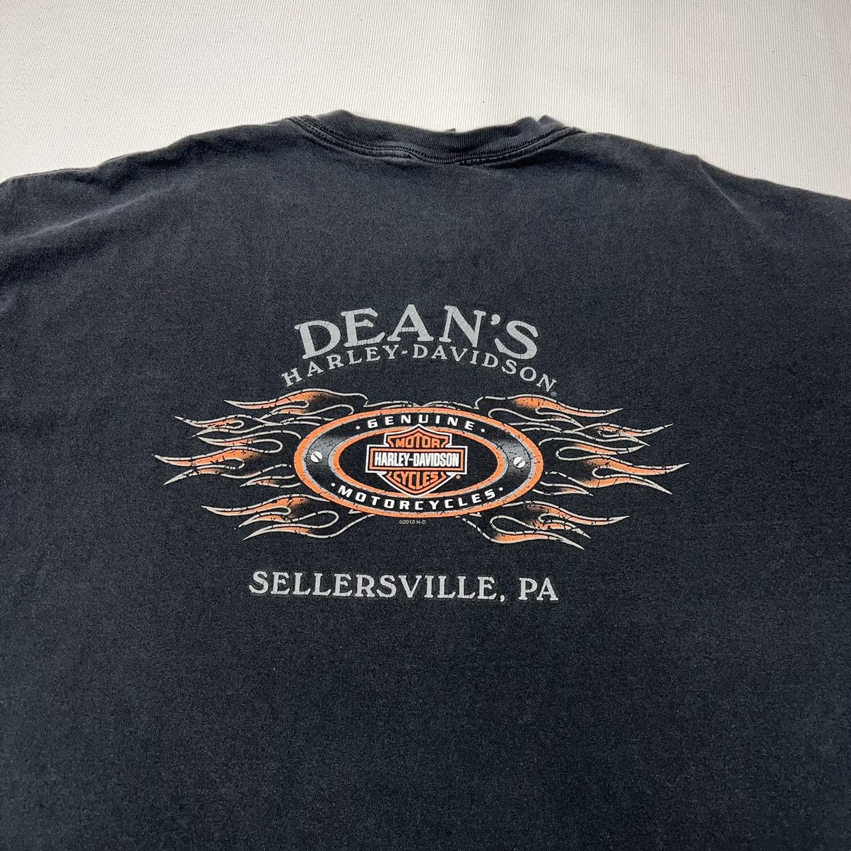 Harley Davidson × Vintage Harley Davidson Tee Shirt Black Logo Skull Flame Motorcycle Size US XXL / EU 58 / 5 - 13 Thumbnail
