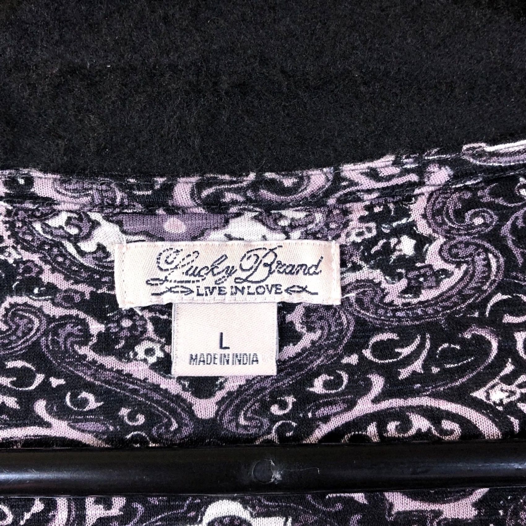 Lucky Brand Lucky Brand Womens Shirt Purple Floral V Neck Front Tie Long Sleeve Large Size L / US 10 / IT 46 - 6 Thumbnail