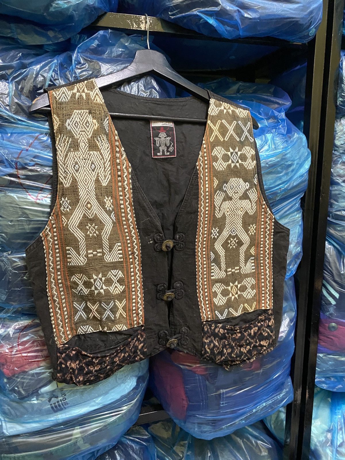 Vintage Ethnic Ikat Patterned Handmade Indonesian Tribal Waistcoat Size US M / EU 48-50 / 2 - 5 Thumbnail