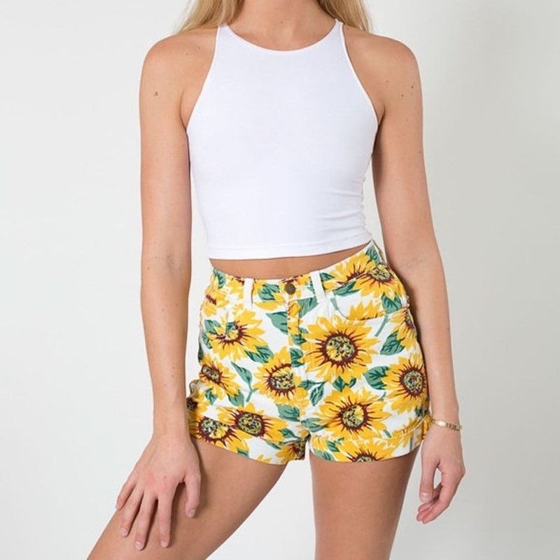 American Apparel American Apparel | Sunflower High Waisted Shorts | 24/25 Size 24" / US 00 / IT 34 - 1 Thumbnail