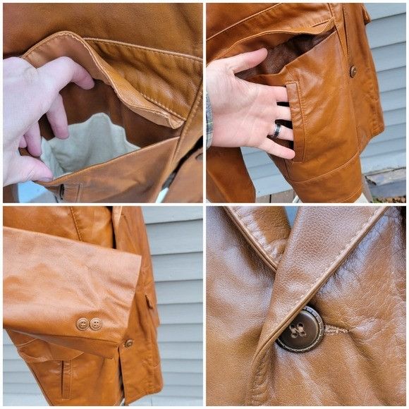 Vintage Vintage 70s Western Sears Brown Leather Shop Wool Insulated Size US L / EU 52-54 / 3 - 3 Thumbnail
