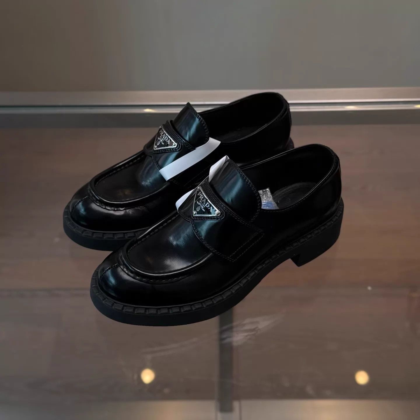 Prada Prada Black Triangle Logo Loafer 36 98 DM1983 Size US 5.5 / IT 35.5 - 1 Thumbnail