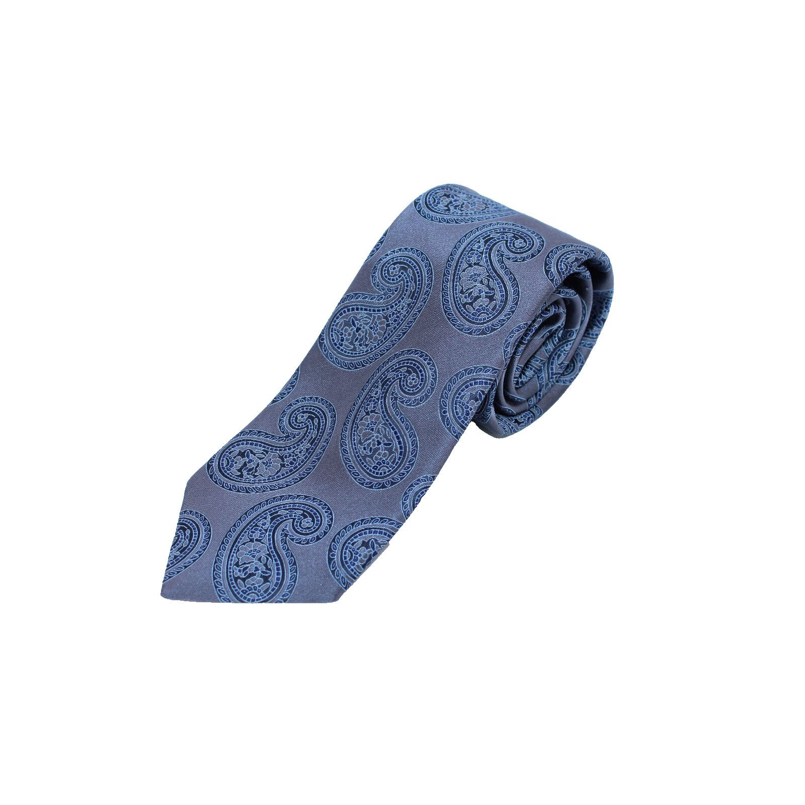 Ermenegildo Zegna A3 ERMENEGILDO ZEGNA Blue Paisley Print Floral Silk Tie 57" Size ONE SIZE - 1 Thumbnail