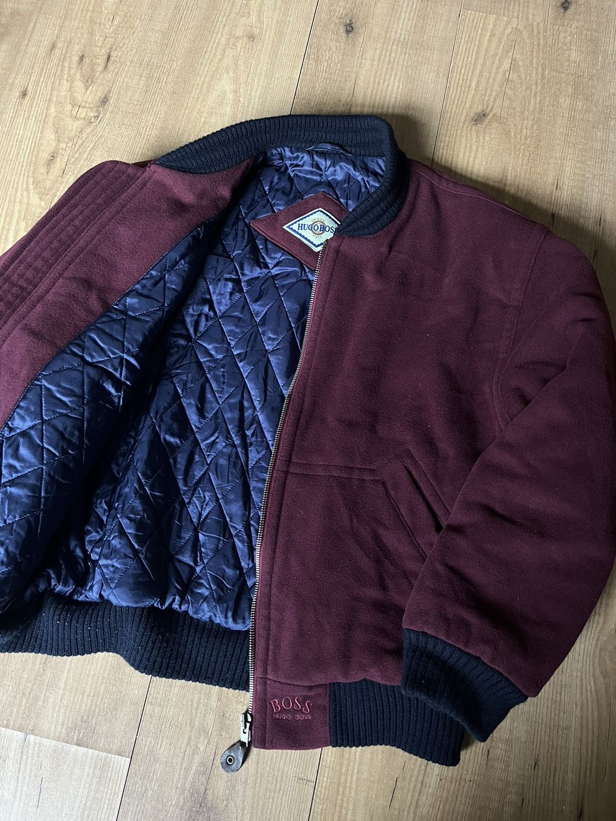 Hugo Boss × Vintage RARE Vintage 80’s Hugo Boss Wool Bomber Jacket Size US L / EU 52-54 / 3 - 4 Thumbnail