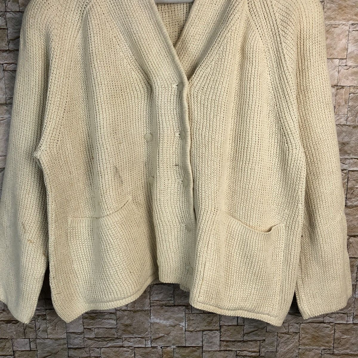 Homespun Knitwear × Japanese Brand Anne Marie Berretta White Knitwear cardigan #A289 Size L / US 10 / IT 46 - 3 Thumbnail