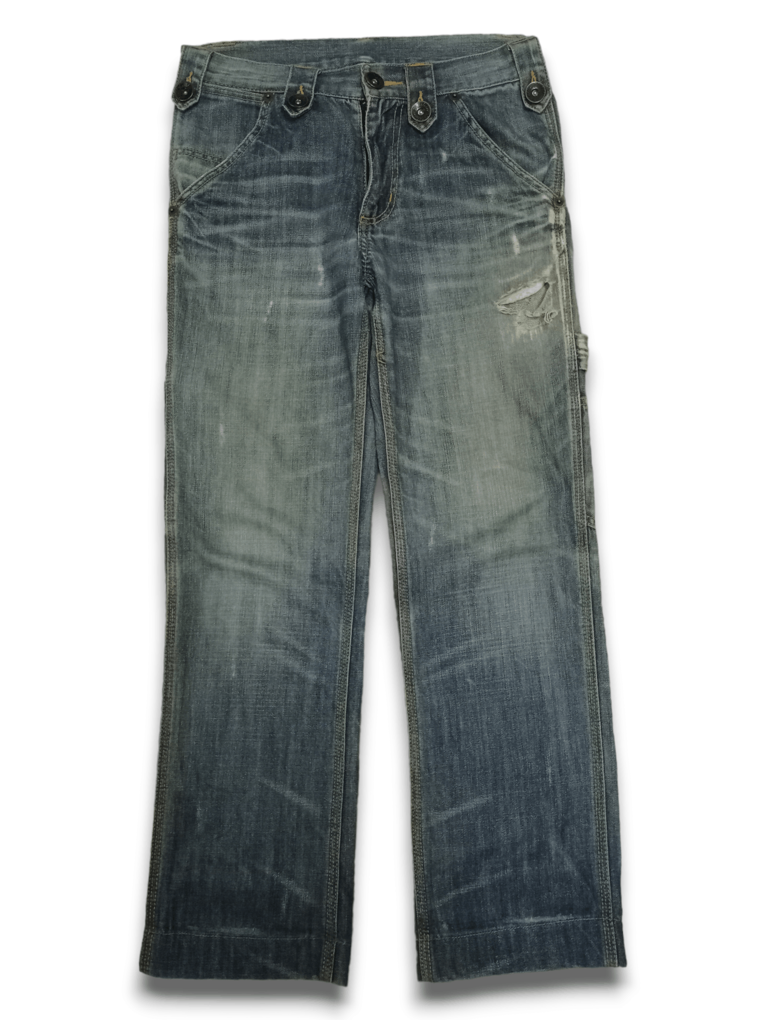 Japanese Brand Vintage Japanese Brand Buckle Back Loose Carpenter Pants Size US 30 / EU 46 - 2 Thumbnail