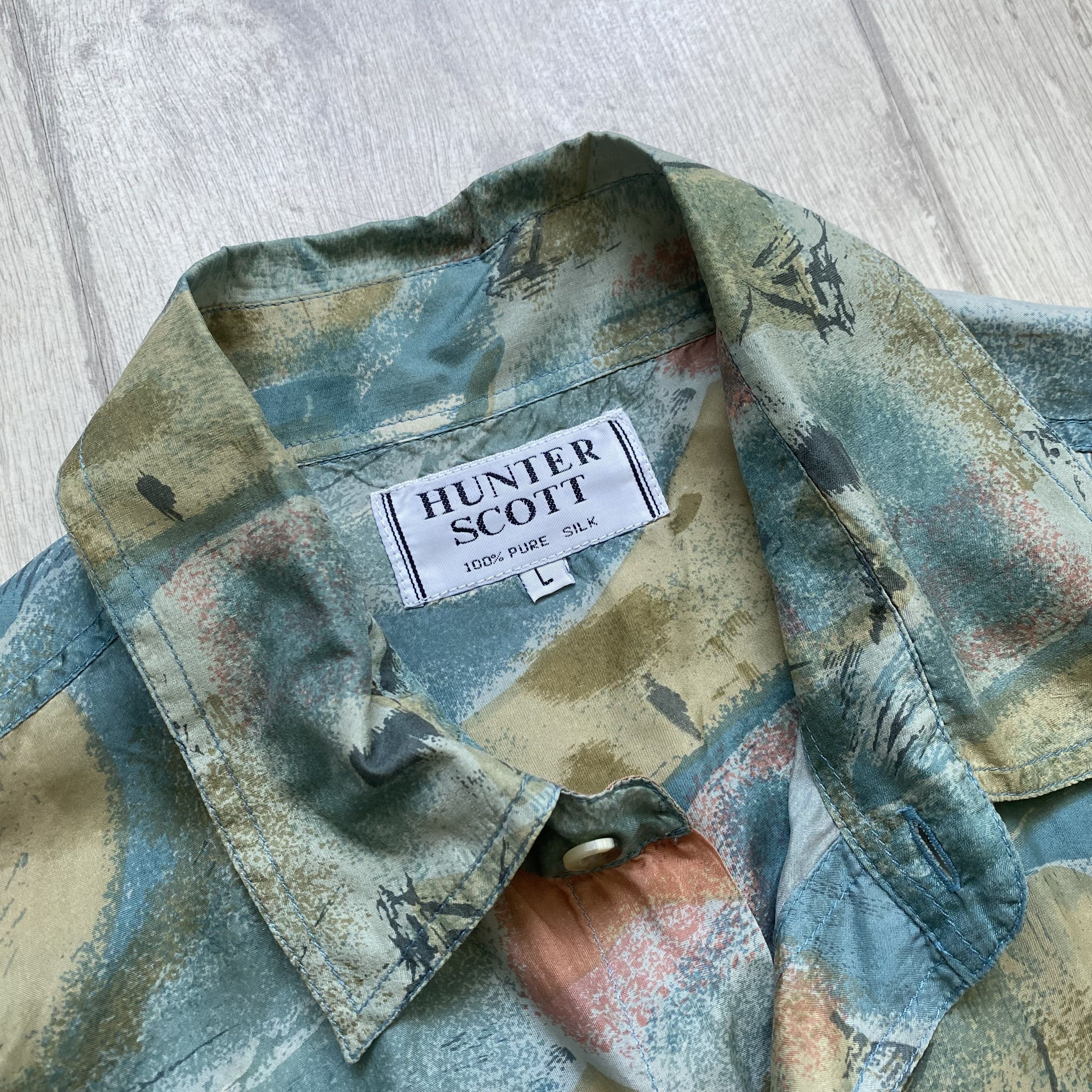 Pierre Cardin Vintage 80s Christian Dior style Silk Shirt Oldmoney Size US L / EU 52-54 / 3 - 4 Thumbnail