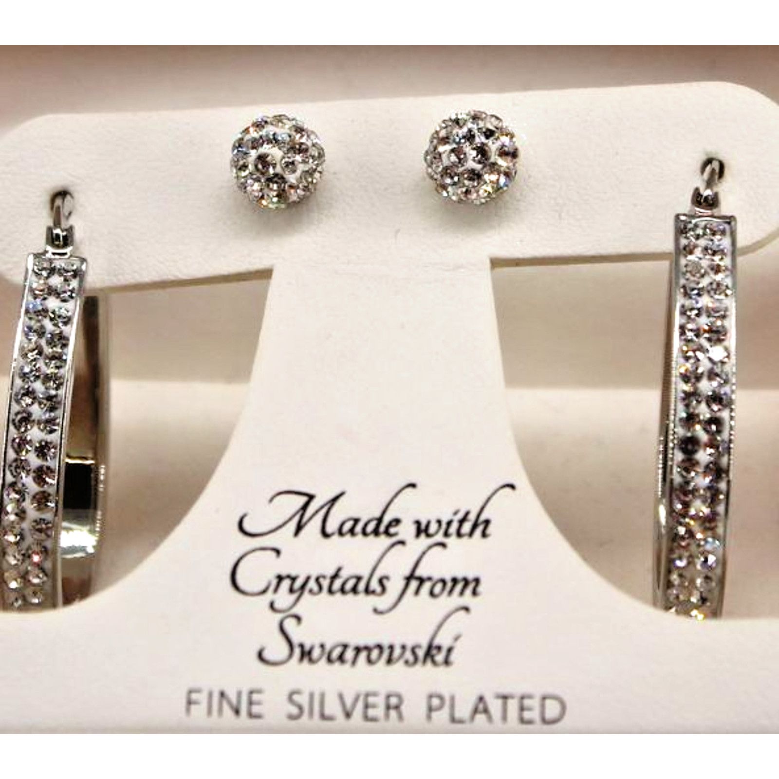 Other Two Sofia James Swarovski Crystal Earrings Silver Plated Size ONE SIZE - 2 Thumbnail