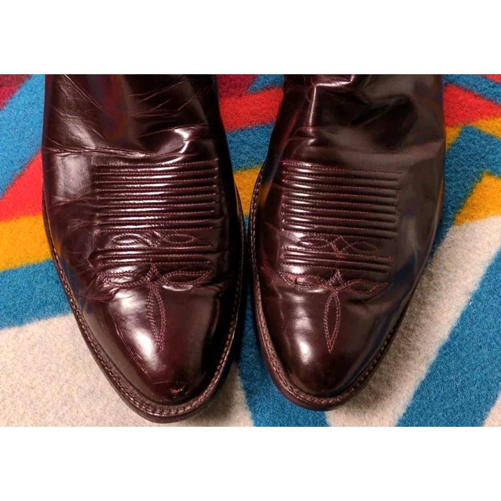 Tony Lama VINTAGE Tony Lama Boots Cowboy El Rey Leather Made In USA 11.5 D Mens Western Size US 12 / EU 45 - 5 Thumbnail