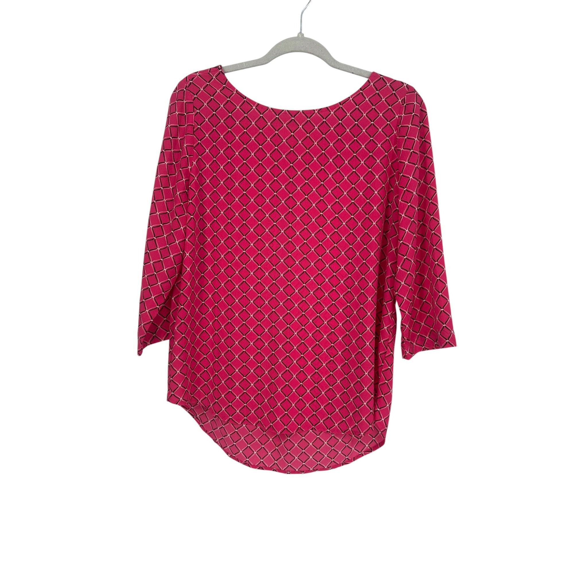 Other Susan Graver Women’s Geometric Tunic Blouse Size 8 Pink Latt Size M / US 6-8 / IT 42-44 - 1 Thumbnail