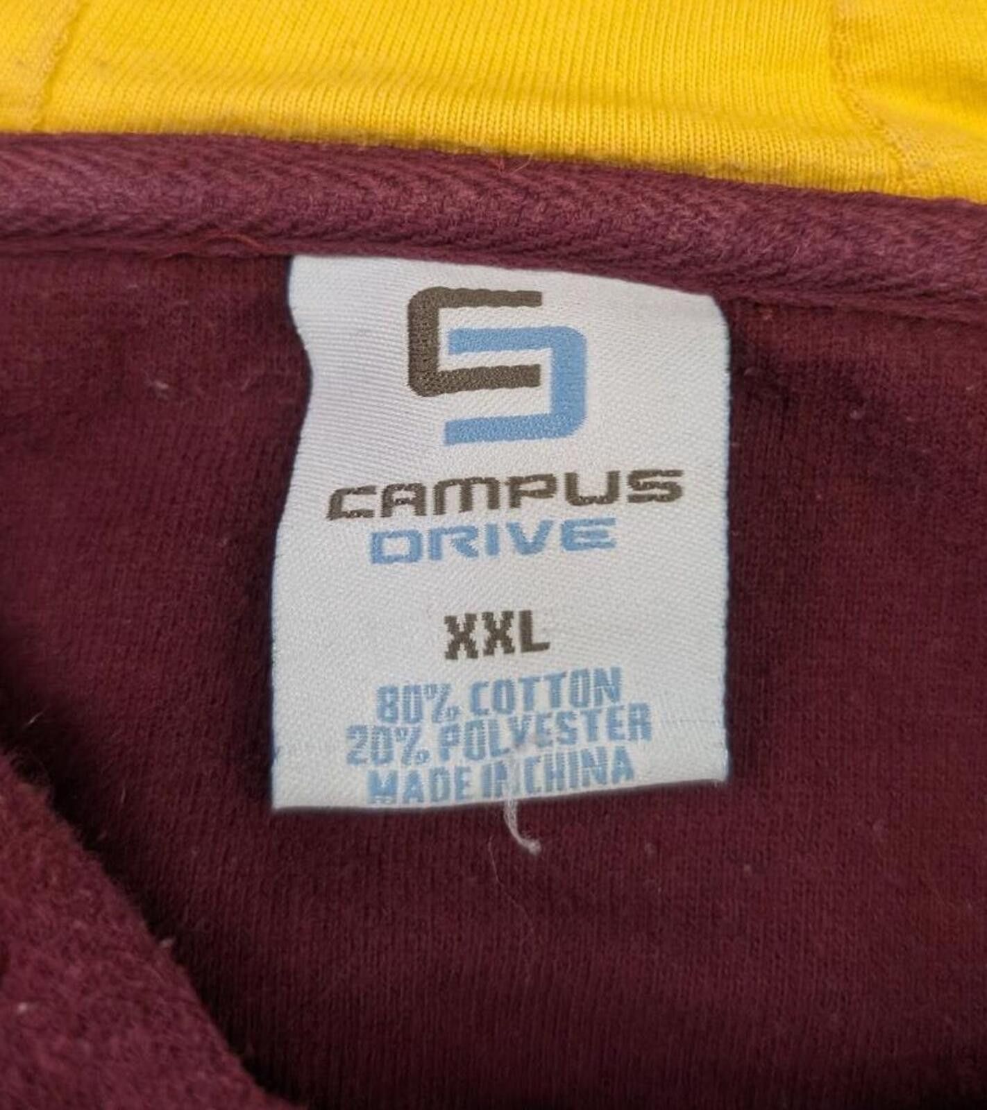 NCAA Vintage Y2K Arizona State Sun Devils Maroon Yellow Hoodie Size US XXL / EU 58 / 5 - 3 Thumbnail