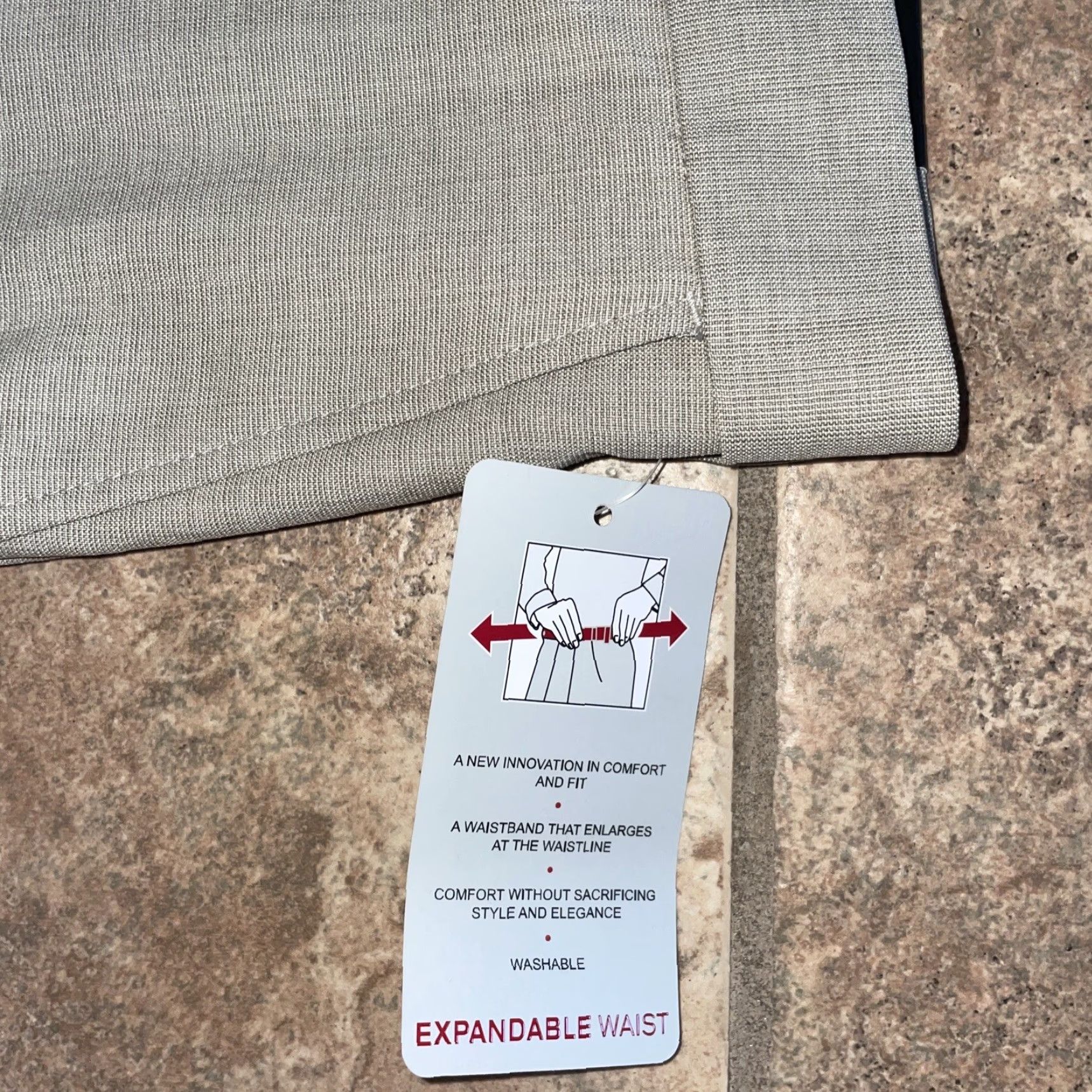 BRAX VINTAGE Braxx Men's Dress Pants Size 36x36 Beige Office Formal Trousers Size 36R - 2 Thumbnail
