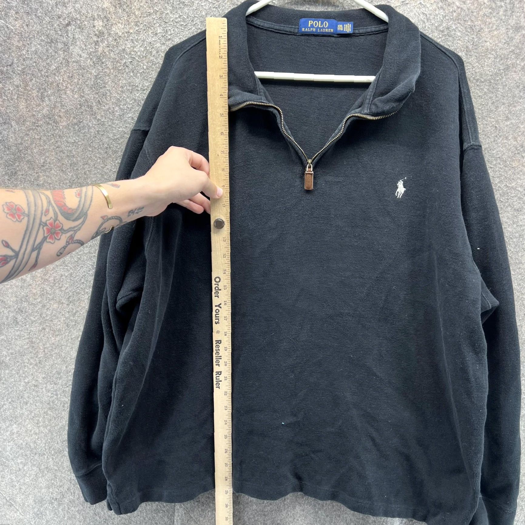 Polo Ralph Lauren Polo Ralph Lauren Sweater Mens 2XL Black Quarter Zip Collared Pullover Knit Size US XXL / EU 58 / 5 - 3 Thumbnail
