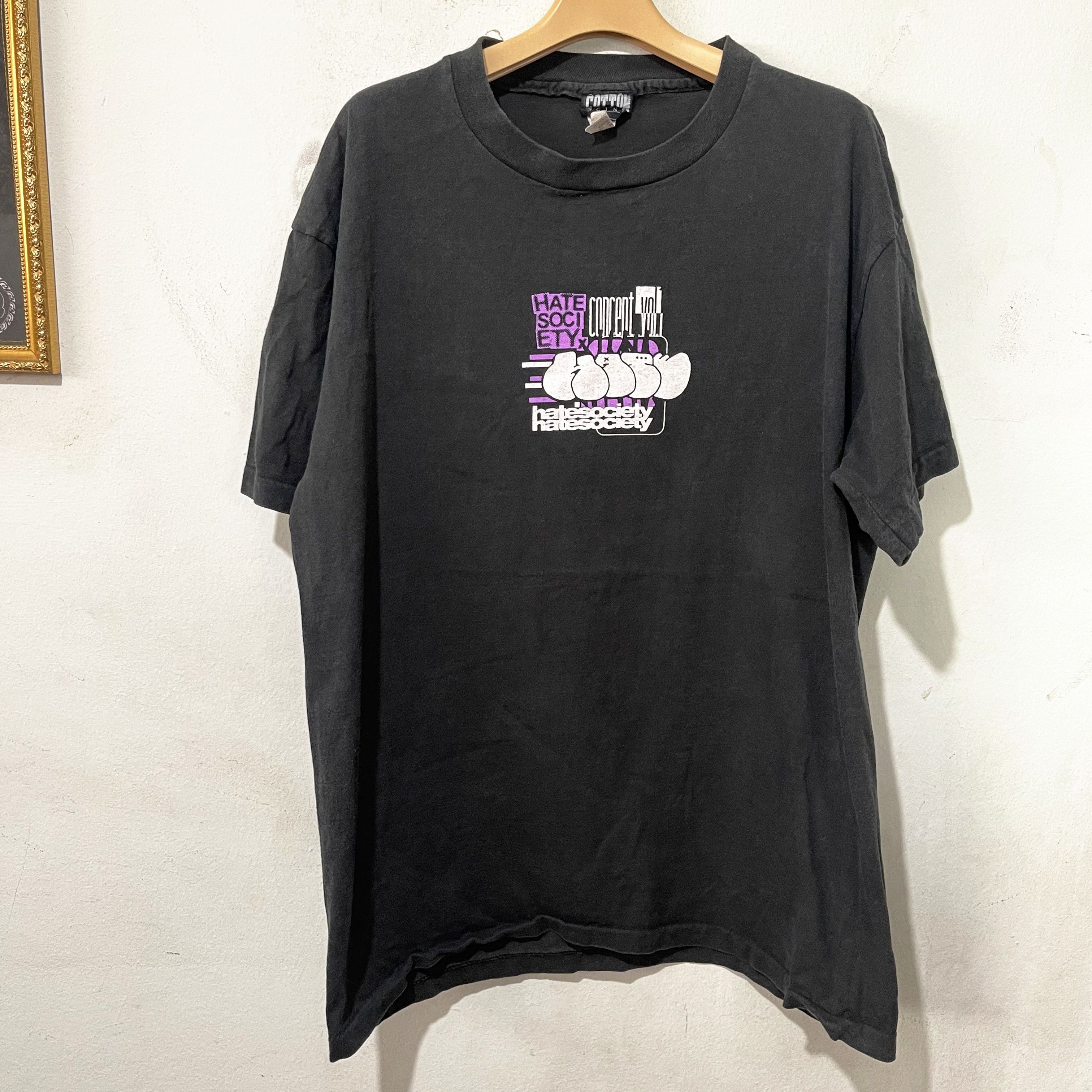 Futura Vintage 90s Hatesociety T-Shirt Size US XL / EU 56 / 4 - 3 Thumbnail