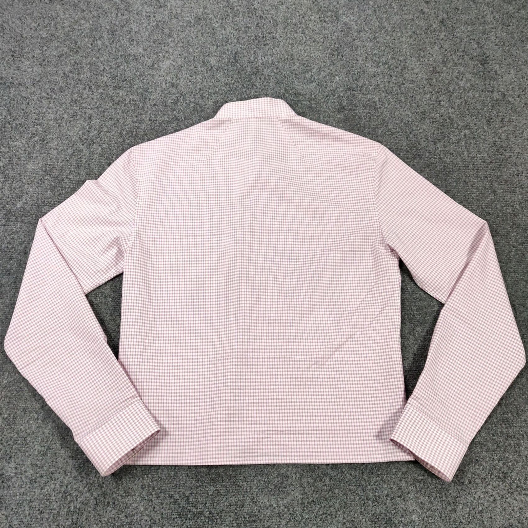 Kenneth Cole Kenneth Cole Reaction Dress Shirt Mens 14.5 Pink Plaid Slim Fit Button Up Long Sleeve Mens Size 40R - 2 Thumbnail