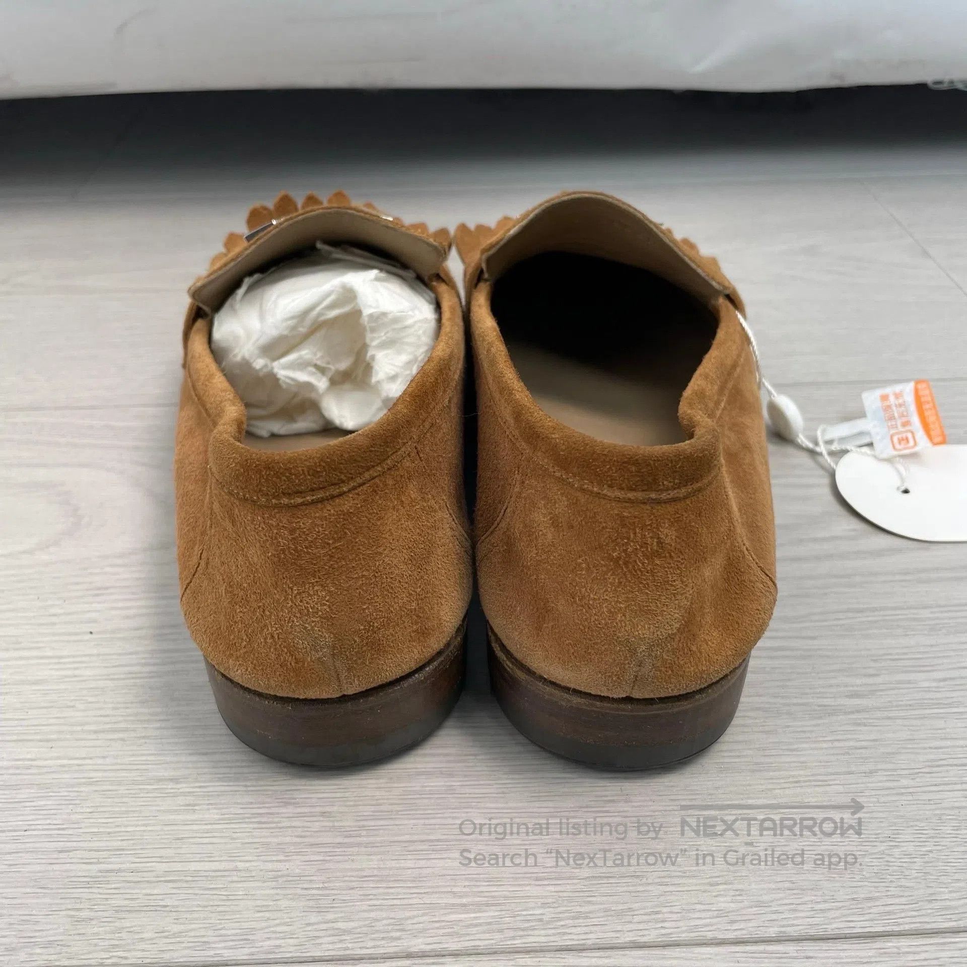 Hermes Hermes Caramel brown suede fringed loafers| Size US 6 / EU 39 - 4 Thumbnail