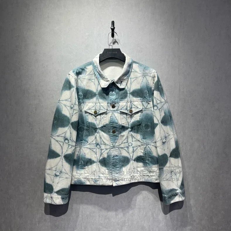Louis Vuitton Louis Vuitton Three-flower smudged print denim jacket Size US XXL / EU 58 / 5 - 1 Thumbnail