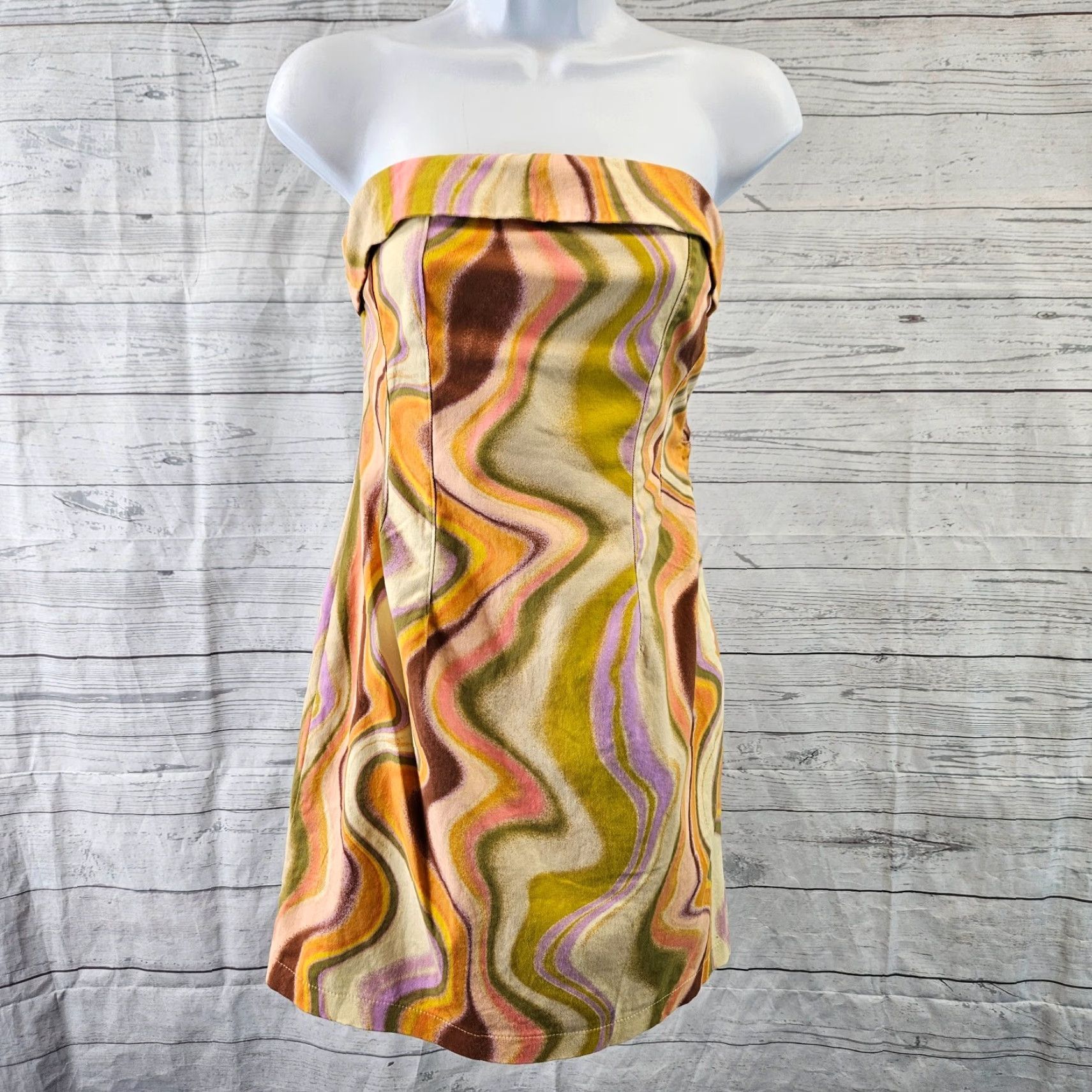 Vintage VINTAGE Wild Fable Womens Mini Dress Sz Small Pink Green Removeable Straps Cotton Blend Size S / US 4 / IT 40 - 2 Thumbnail