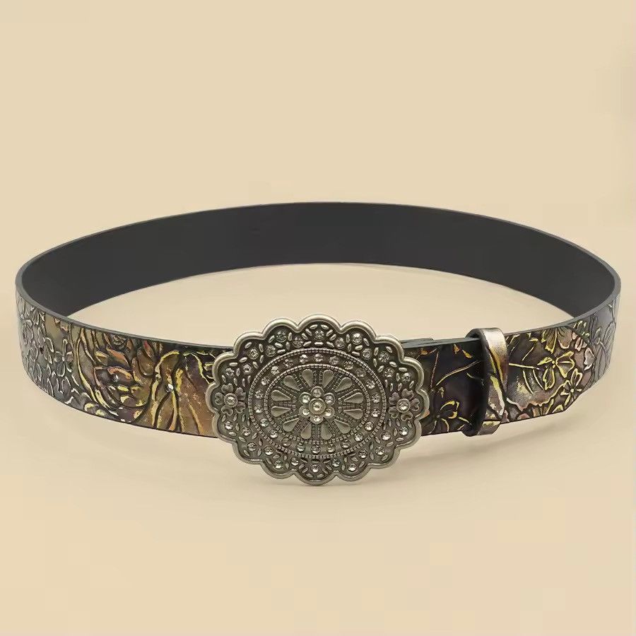 Japanese Brand Crystal Rhinestone & Leaf Pattern- 110 cm Size ONE SIZE - 5 Thumbnail