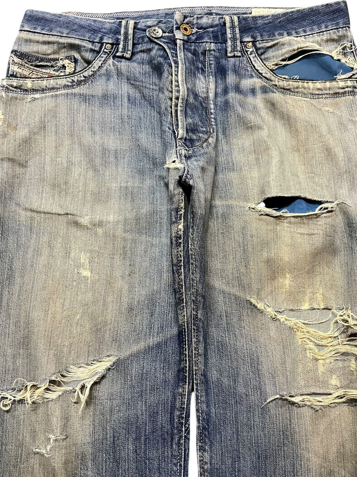 Diesel Vintage Diesel Arker F.P.Baggy Mudwash Ripped Denim Size US 35 - 2 Thumbnail