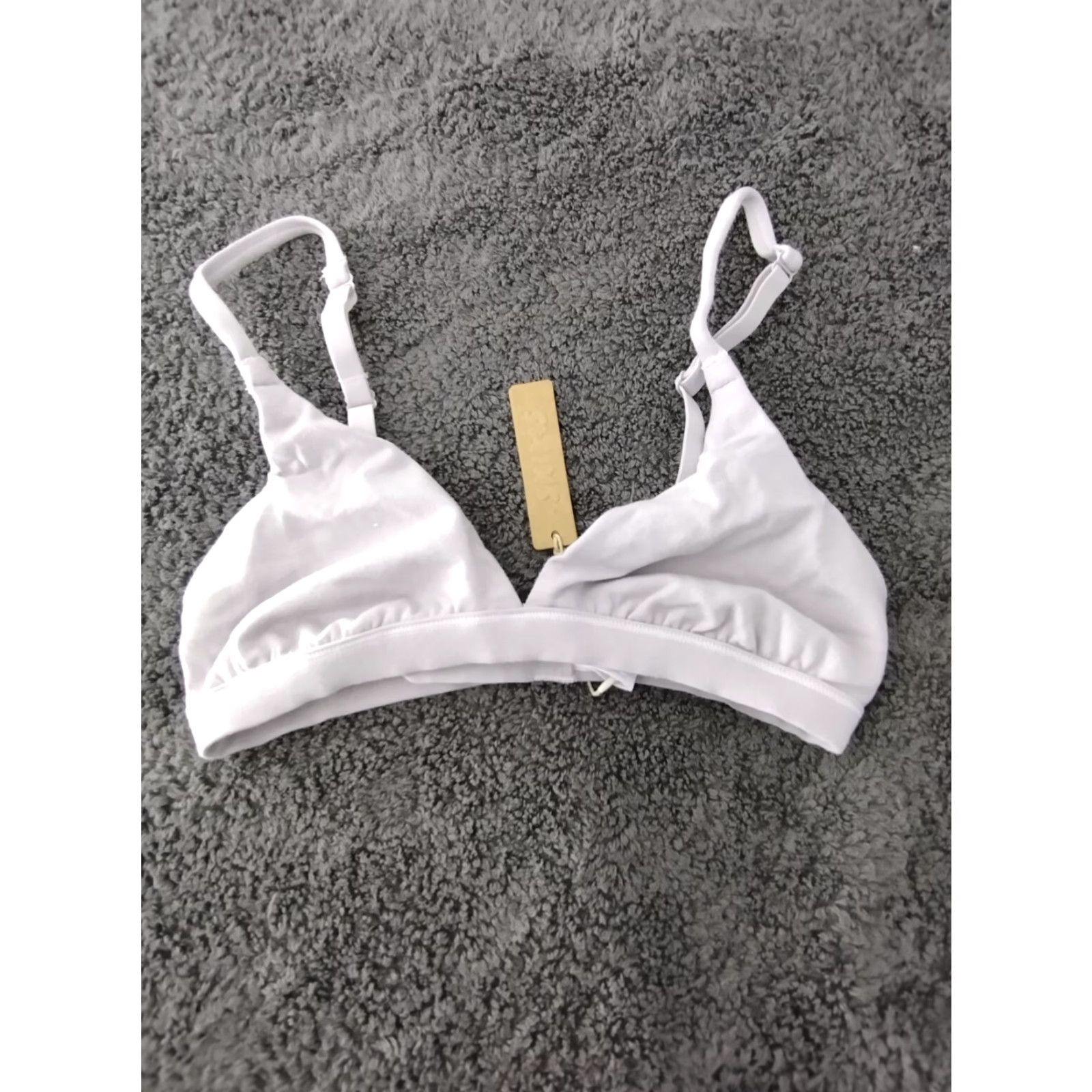 SKIMS SKIMS Bralette Shirt Women 2XS Iris Mica Triangle Cotton Jersey Wireless Adjustable Strap Sports Rose 90s Size ONE SIZE - 2 Thumbnail