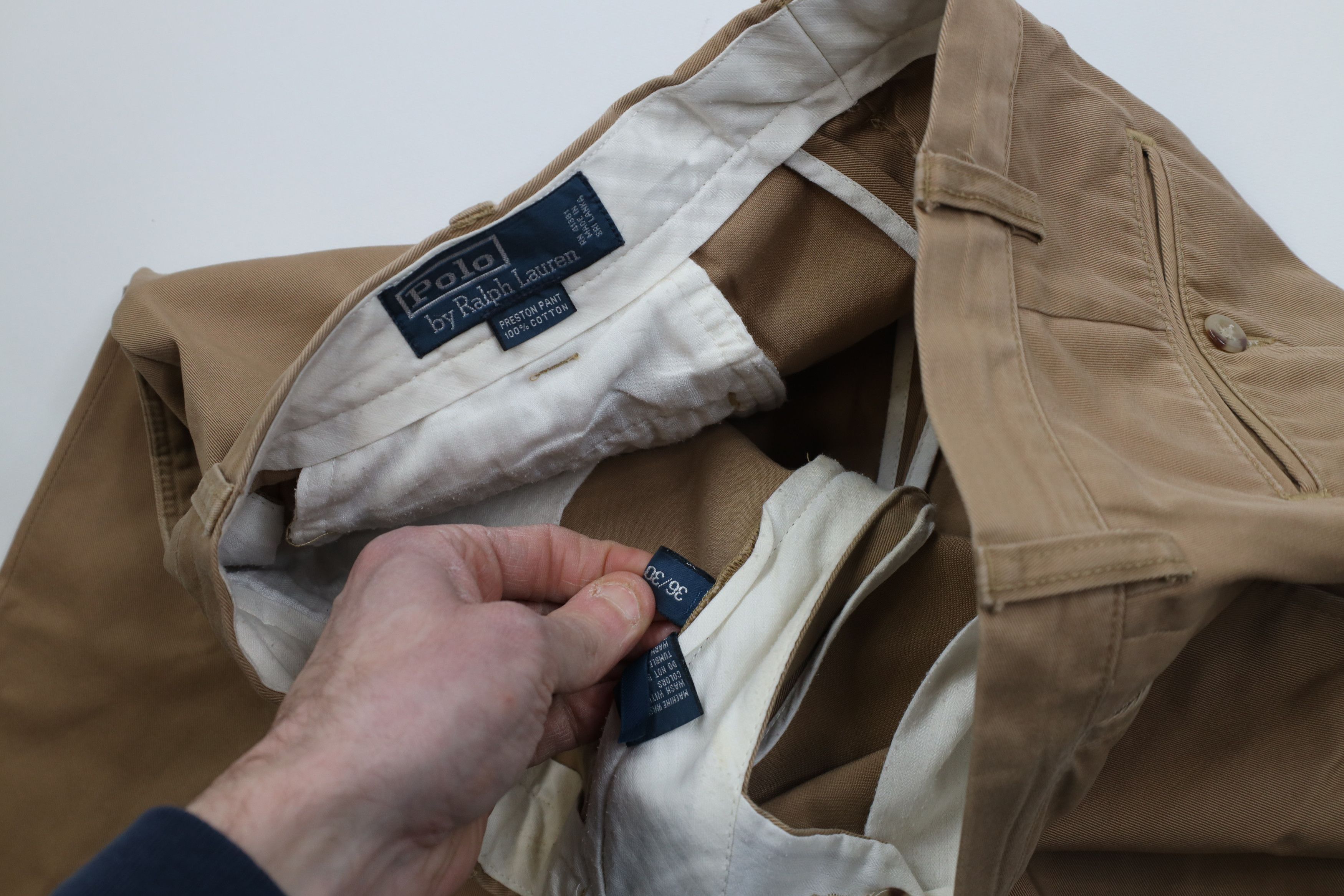 Ralph Lauren Vintage 90s Ralph Lauren Preston Chino Pants Brown Cotton Size US 36 / EU 52 - 9 Thumbnail