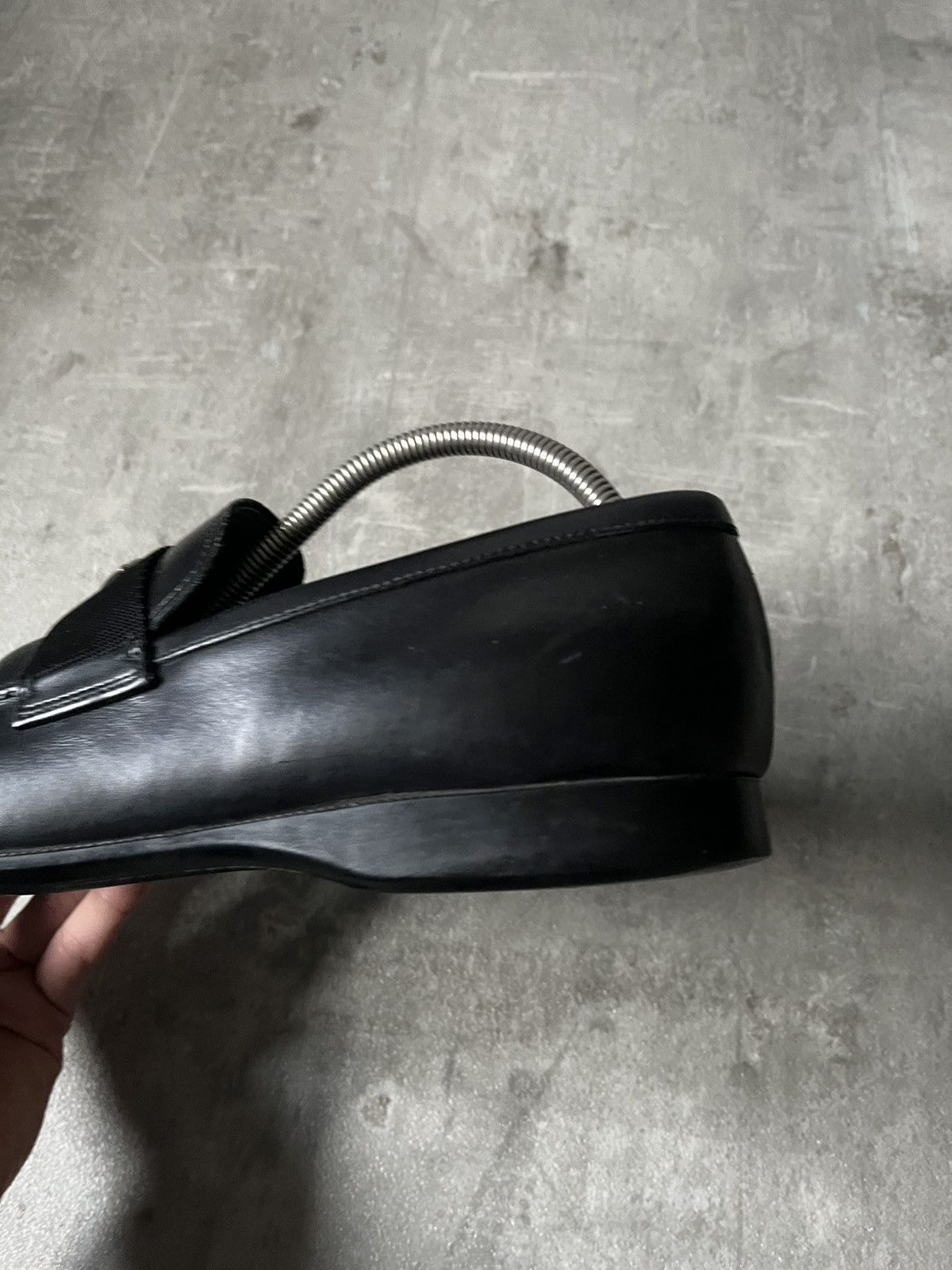 Prada Prada black logo leather loafers rare Size US 10.5 / EU 43-44 - 13 Thumbnail