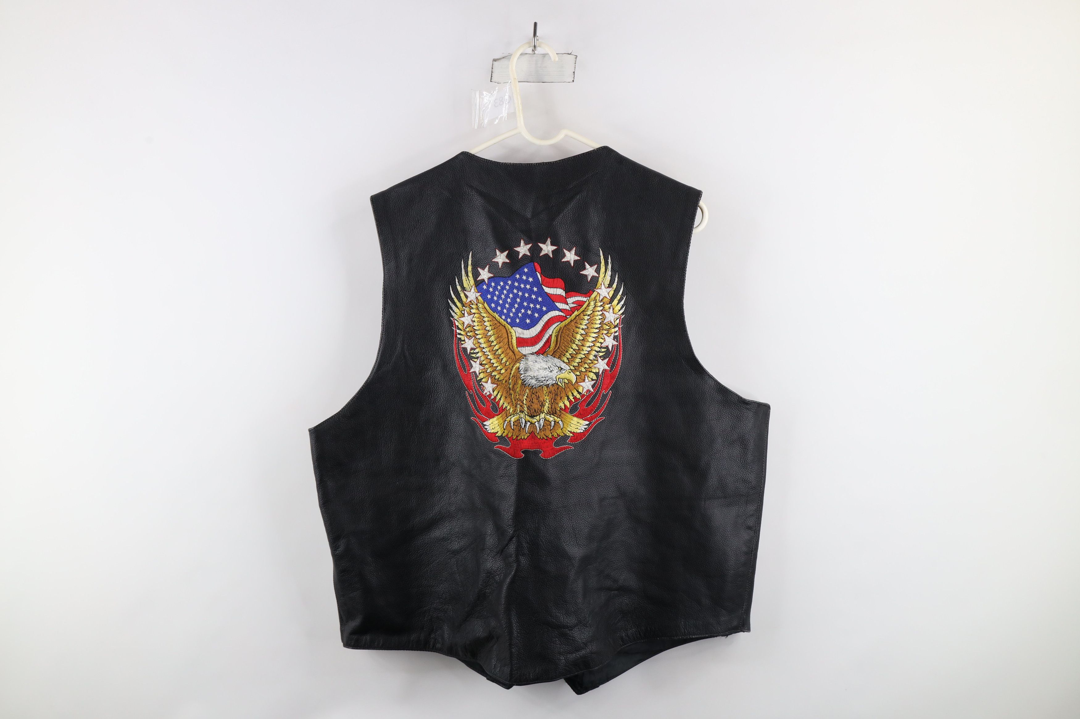 Vintage Vintage Streetwear Eagle Fire Flames Leather Motorcycle Vest Size US XXL / EU 58 / 5 - 18 Thumbnail