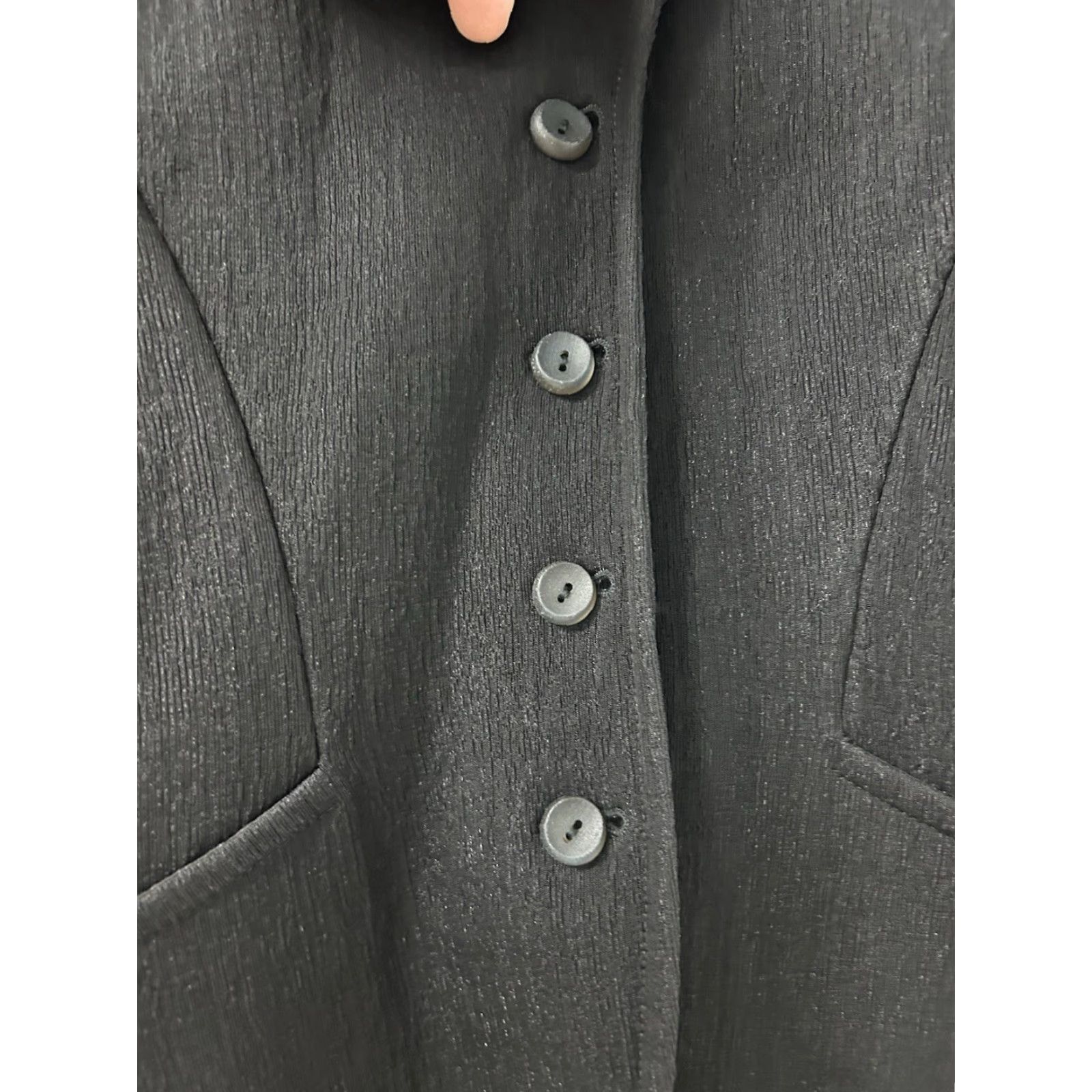 Anna Sui Anna Sui Blazer Jacket Women Black Satin Padded ButtonUp Mid-Length Size 40 Wardrobe Workwear Party/Cocktail Formal Business Womens Blazer Size S / US 4 / IT 40 - 2 Thumbnail