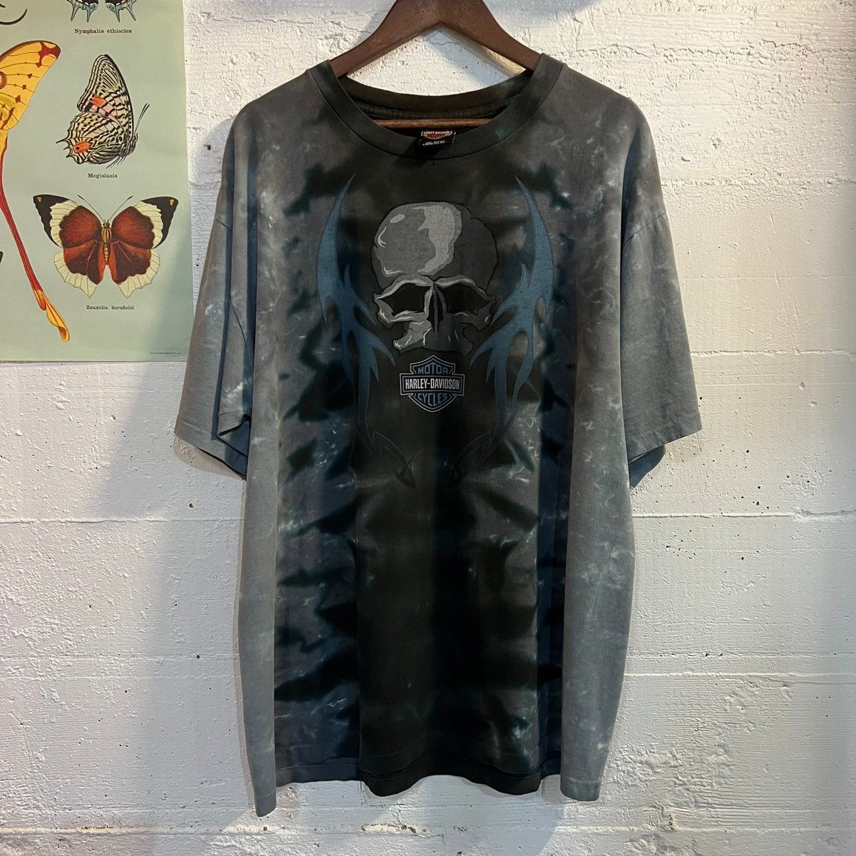 Harley Davidson Vintage Harley Davidson Tie Dye Skull T-Shirt Size US L / EU 52-54 / 3 - 1 Thumbnail