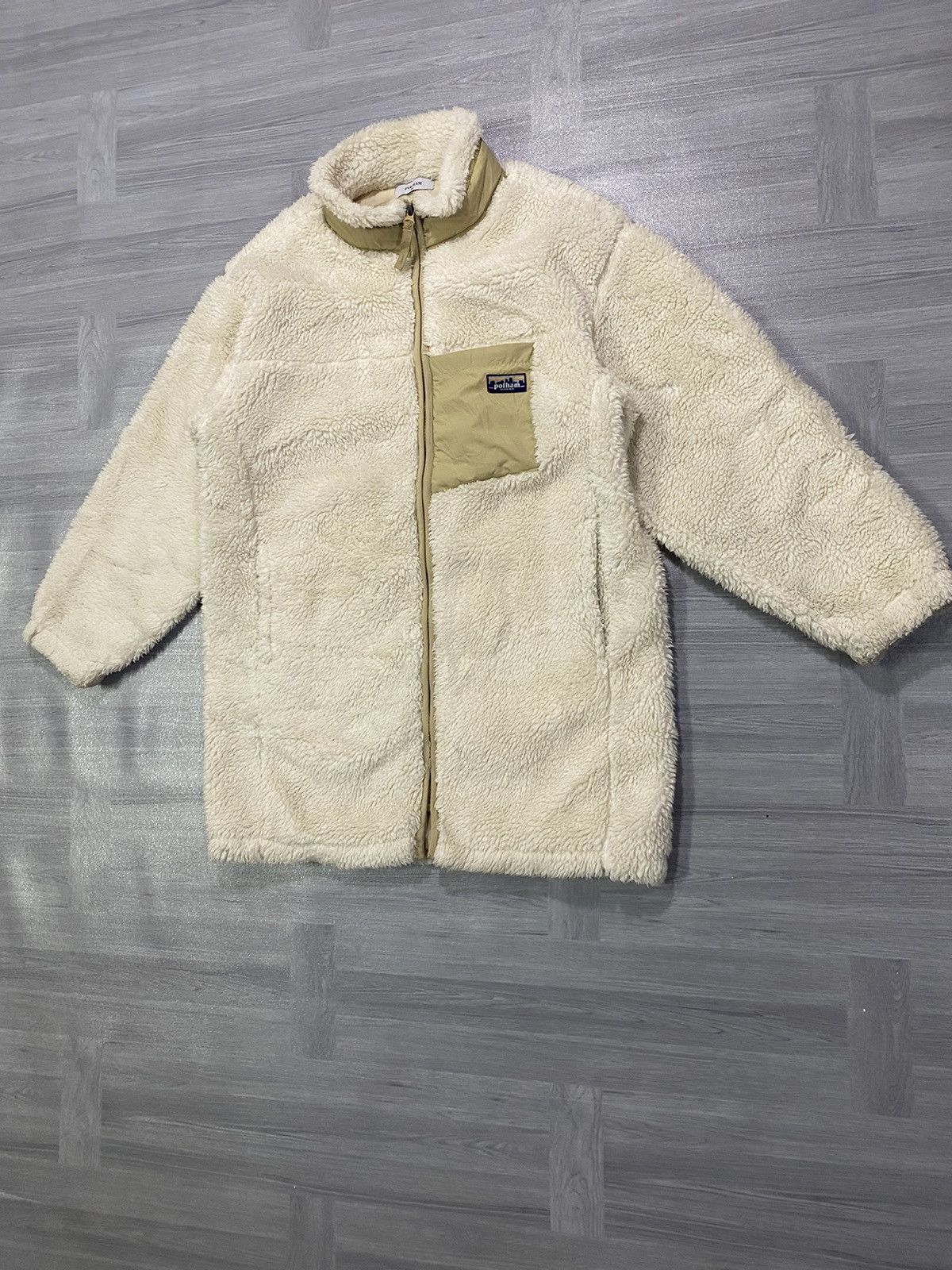 Japanese Brand Polham Retro X Deep Pile Fleece Jacket Oatmeal Size US M / EU 48-50 / 2 - 2 Thumbnail