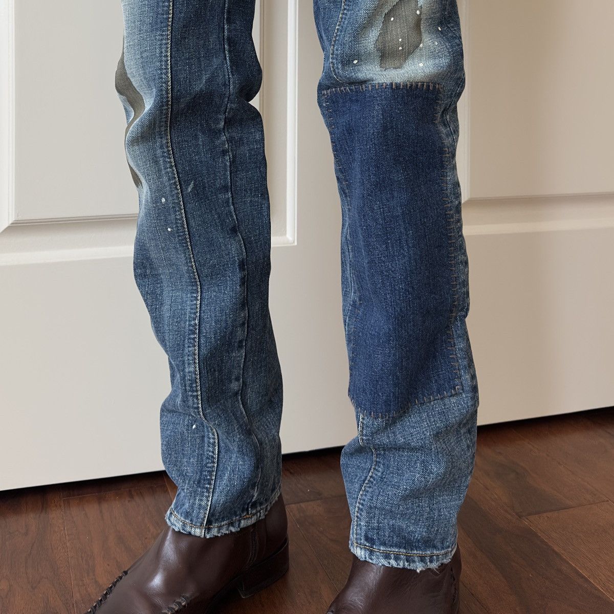 Dsquared2 Dsquared2 F/W 2009 Patchwork Distressed Mud Wash Jeans Size US 29 - 3 Thumbnail