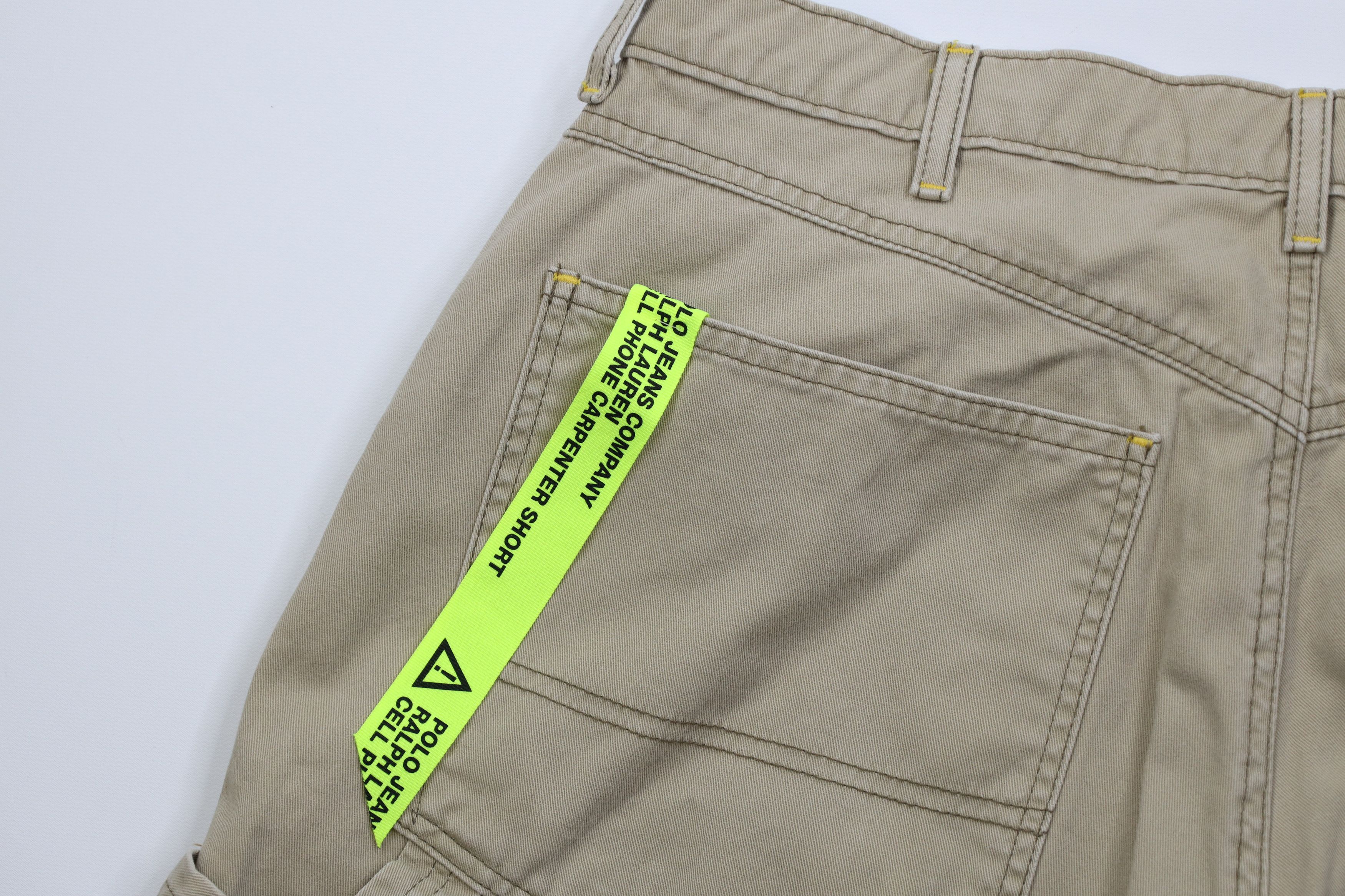 Ralph Lauren Vintage 90s Y2K Ralph Lauren Cell Phone Pocket Shorts Beige Size US 33 - 9 Thumbnail