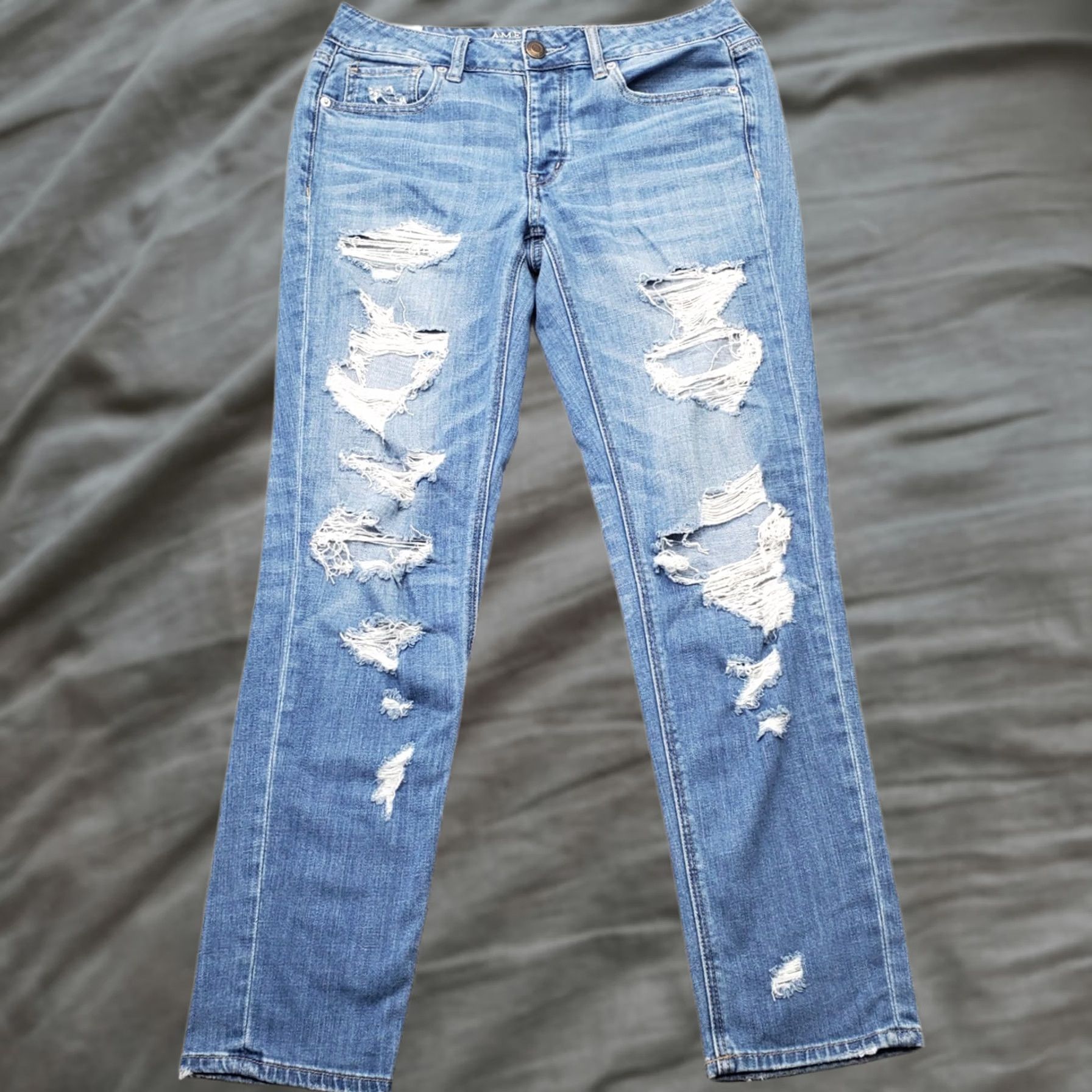 American Eagle Outfitters American Eagle Outfitters Jeans Womens 4 Blue Denim Stretch Straight Ribbed Boots? Size 27" / US 4 / IT 40 - 1 Thumbnail